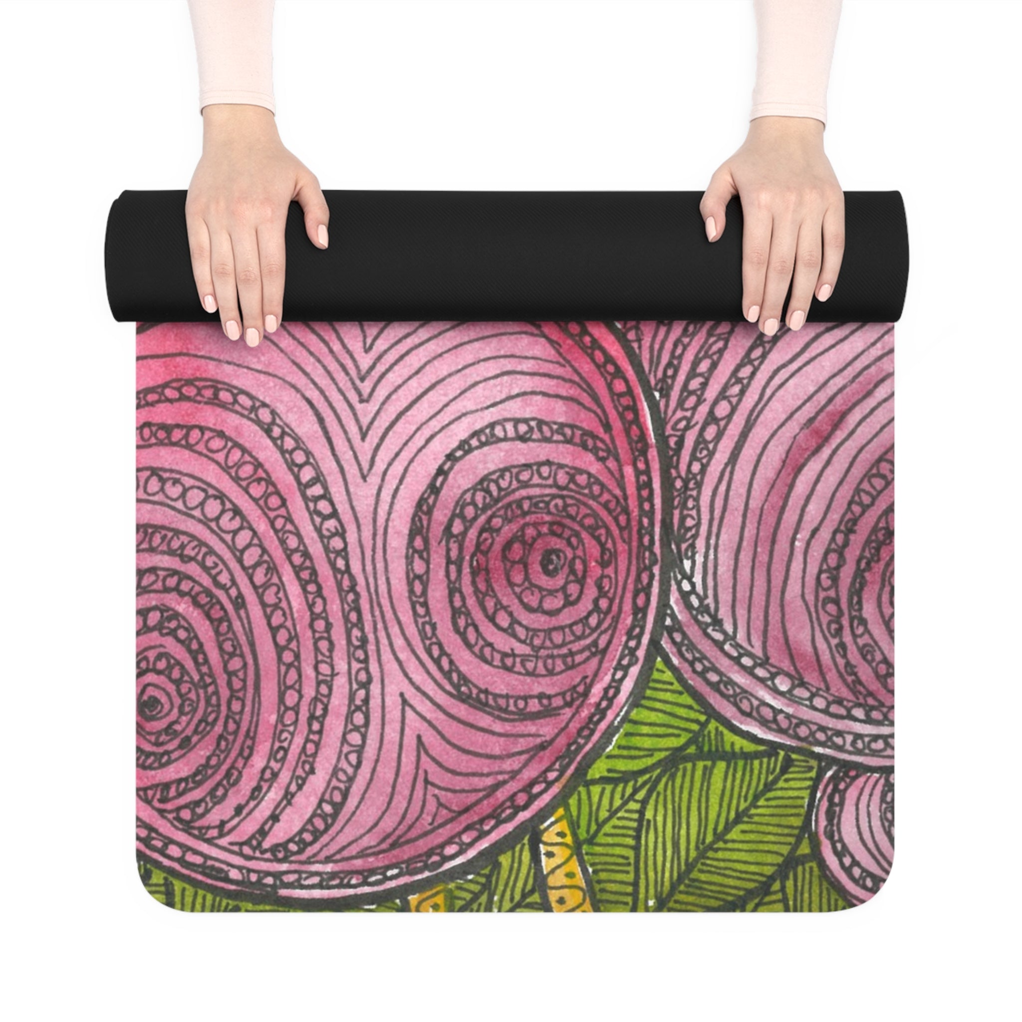 Yoga Mats and Gym Mats. Colourful Abstract Designs. Perfect for Home, Yoga or Gym Class, or a Special Gift #9 Spaced Blossoms