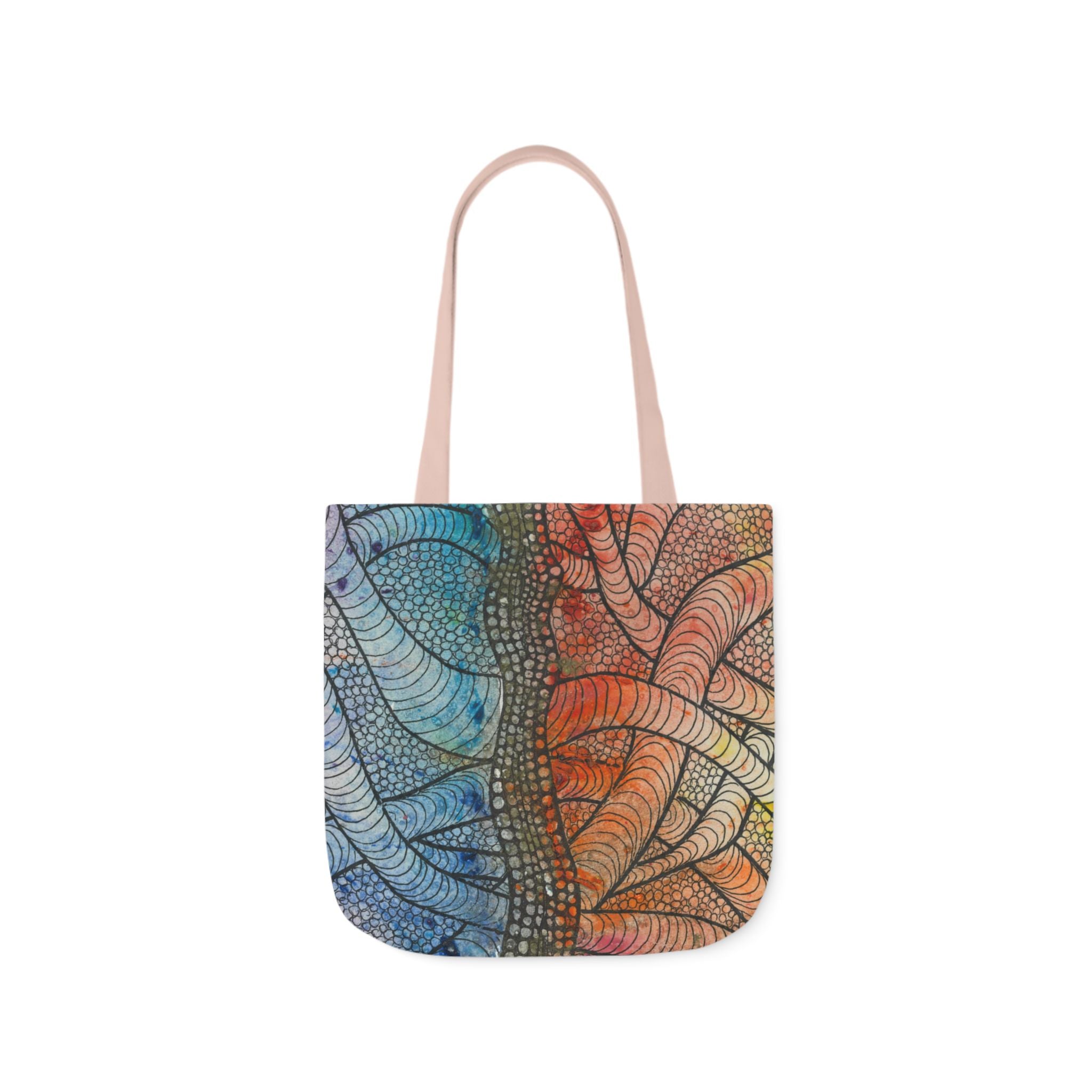 Canvas Tote Bags, Colourful Abstract Designs, 5-Color Straps, 3 Sizes.  For Family and friends or a Special Gift #72 After The End