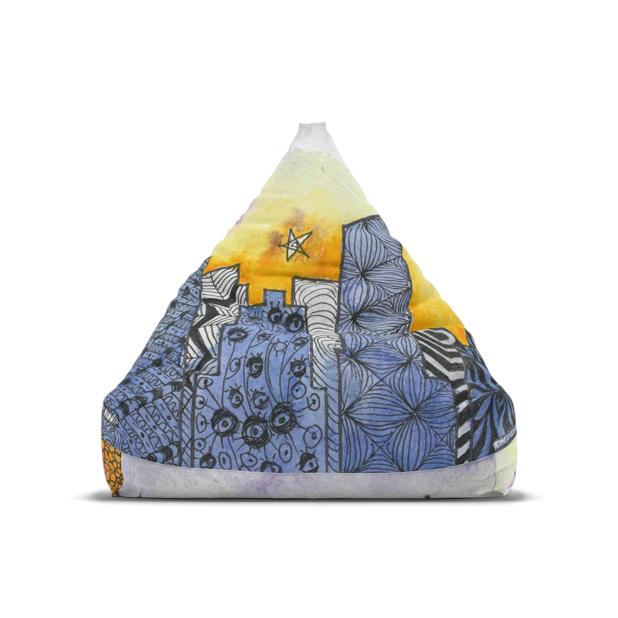 Bean Bag Chair Covers For Indoor & Outdoor Spaces - 2 Sizes - Exciting Abstract Design #5 In The Shadows