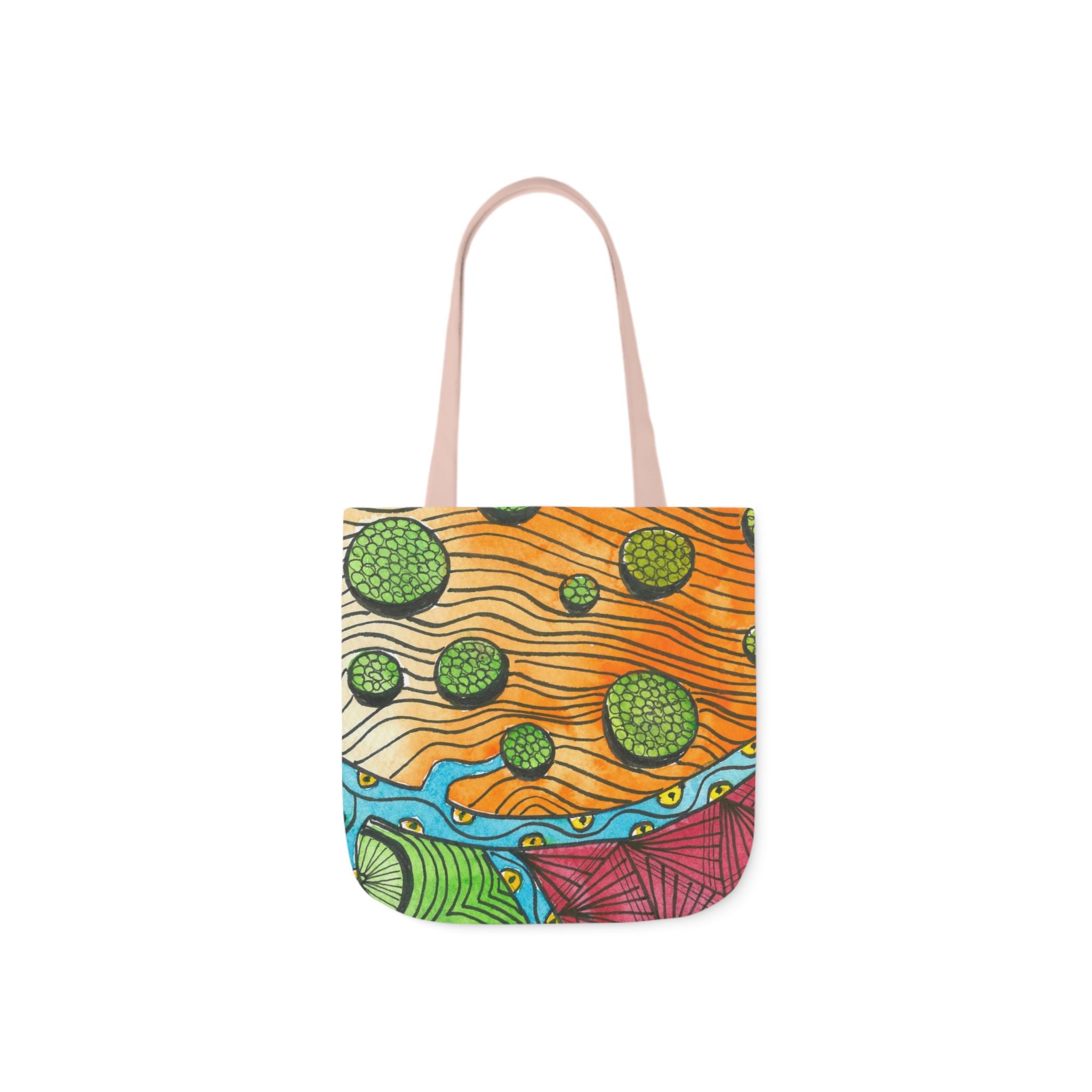 Canvas Tote Bags, Colourful Abstract Designs, 5-Color Straps, 3 Sizes.  For Family and friends or a Special Gift #11 Todays The Day