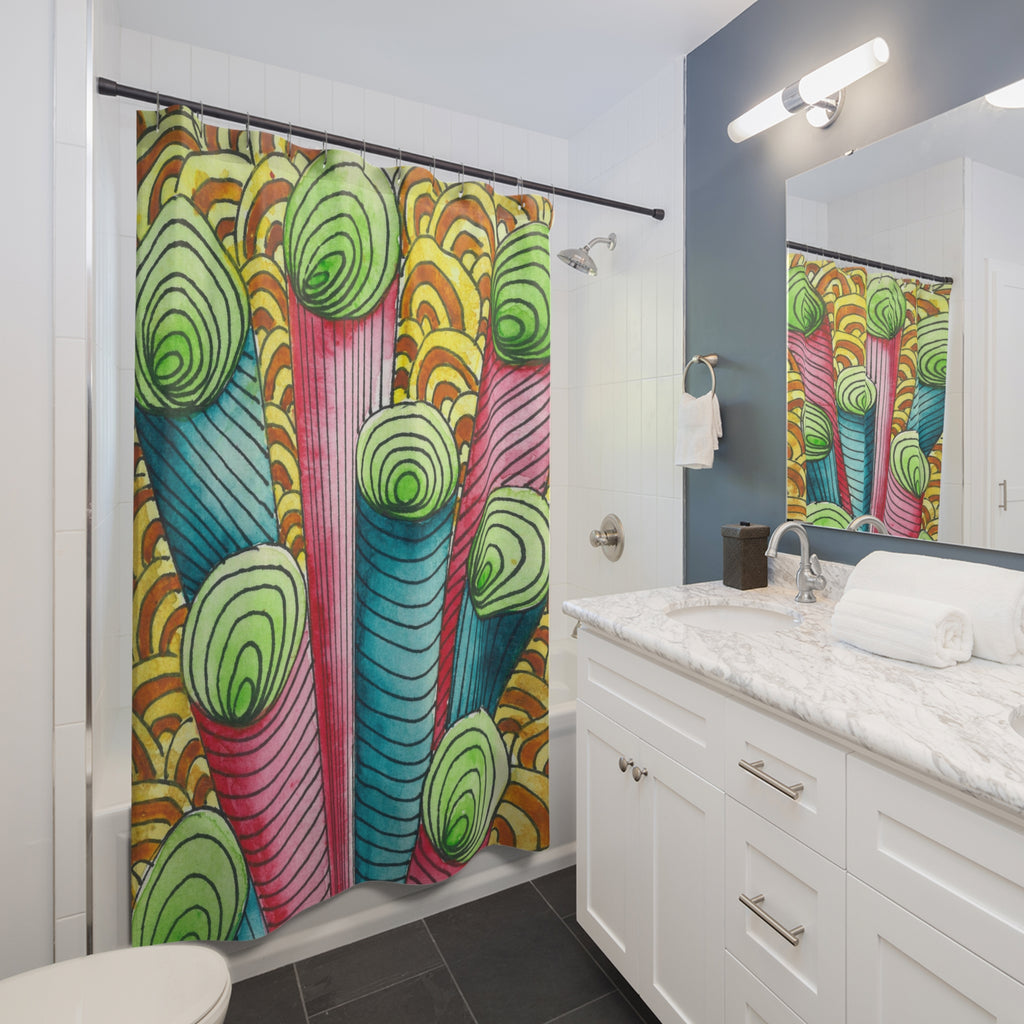 Beautiful Shower Curtains to Refresh Your Bathroom. Colourful Abstract Designs. Perfect For Your Bathroom or Special House-Warming Gift #93 On A Mission