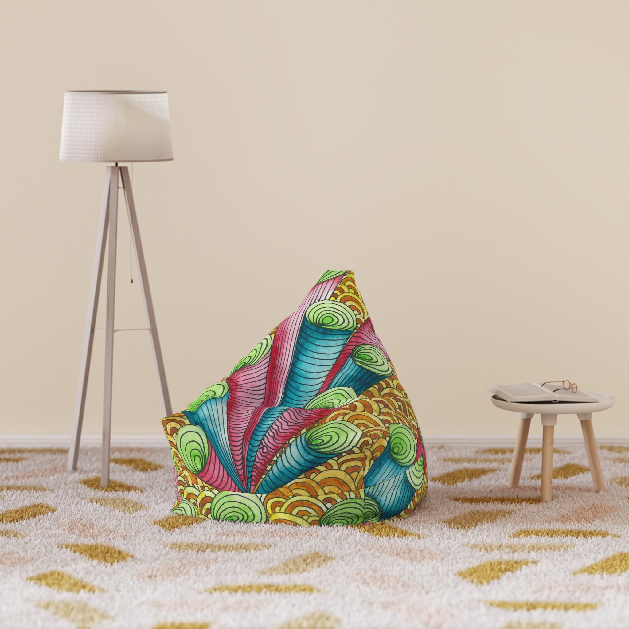 Bean Bag Chair Covers For Indoor & Outdoor - 2 Sizes - Exciting Abstract Design #93 On A Mission