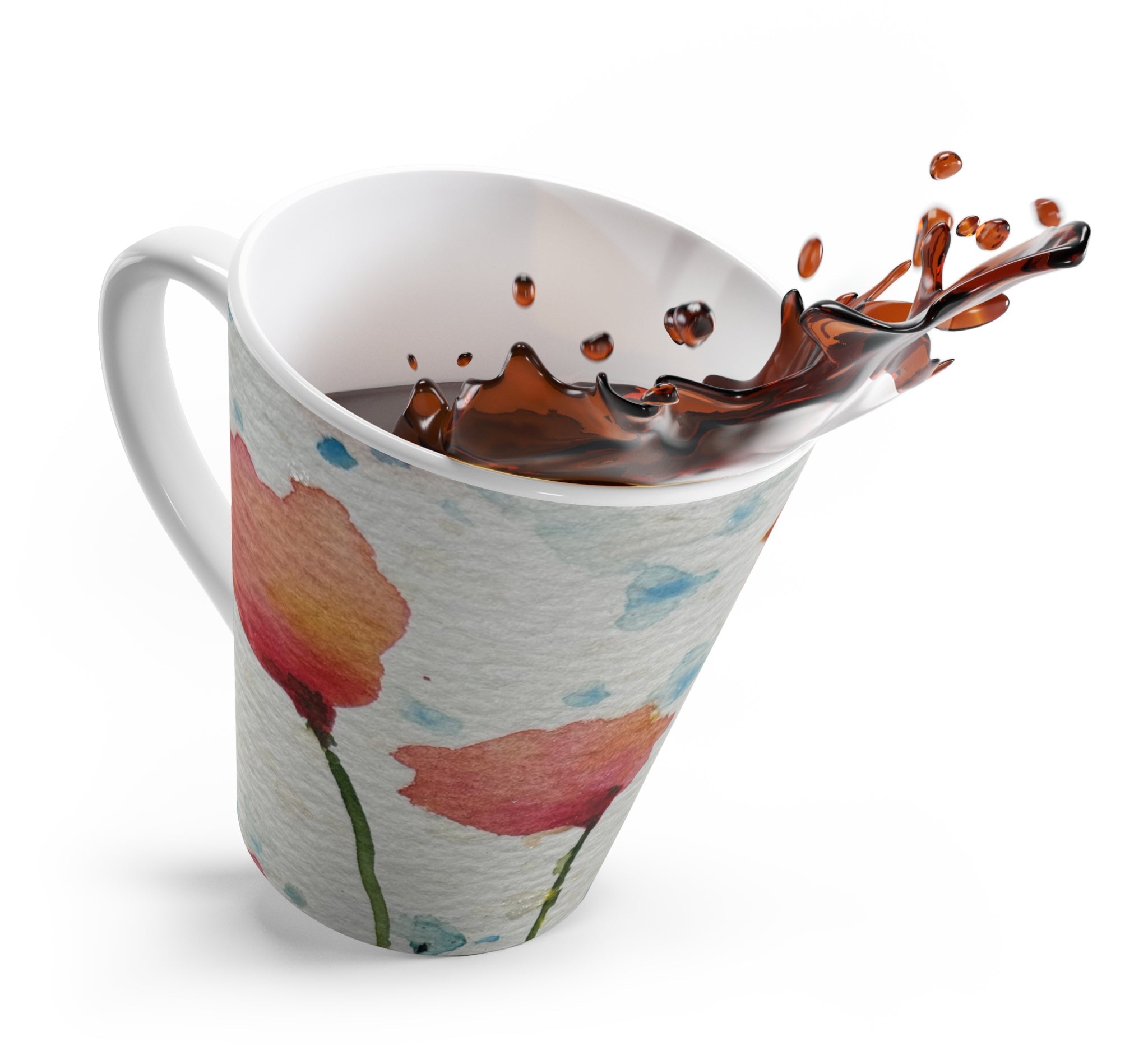 Coffee Mugs and Cups. Colourful Abstract Designs. Perfect for Home, Office or Special Gift #94 Poppies Galore