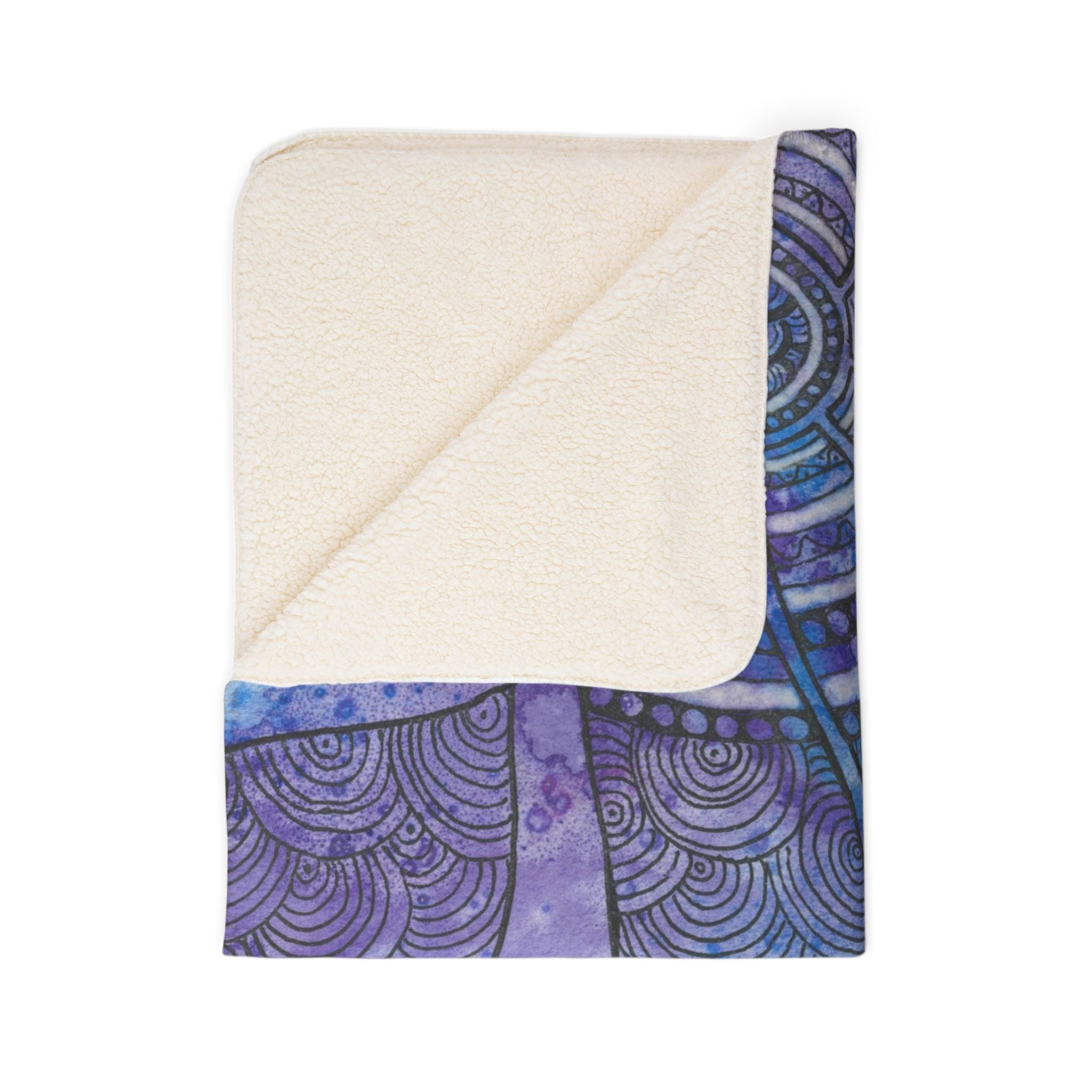 Fleece Throw Blanket, Textured Sherpa Underside, Hemmed, 2 Sizes. Colourful Abstract Design. Perfect for Bedroom, Living Room, or Special Gift #56 The Way Home