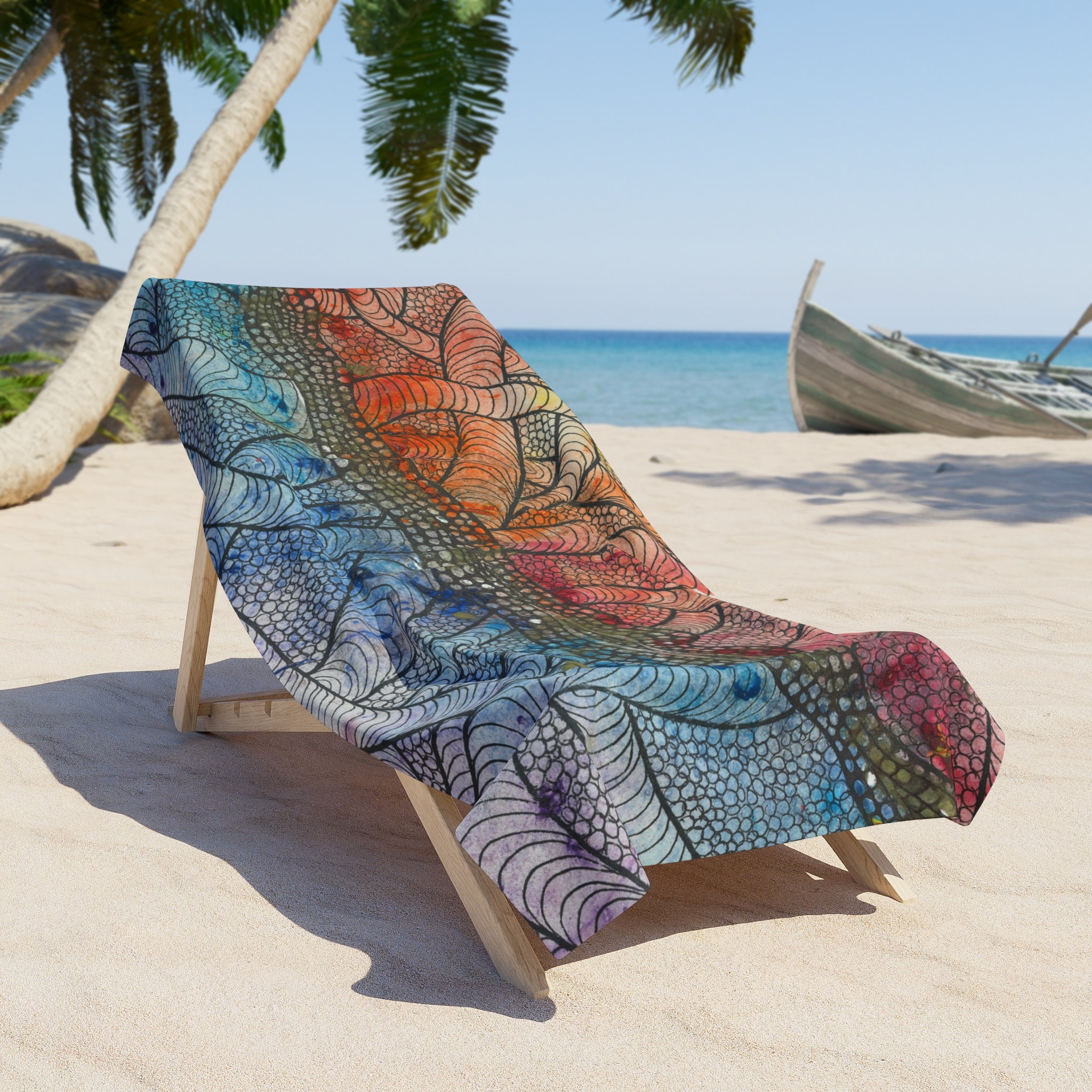 Colourful Abstract Beach Towels, Cotton Loop backing for Durability, 2 Sizes.  For Family and friends or a Special Gift #72 After The End