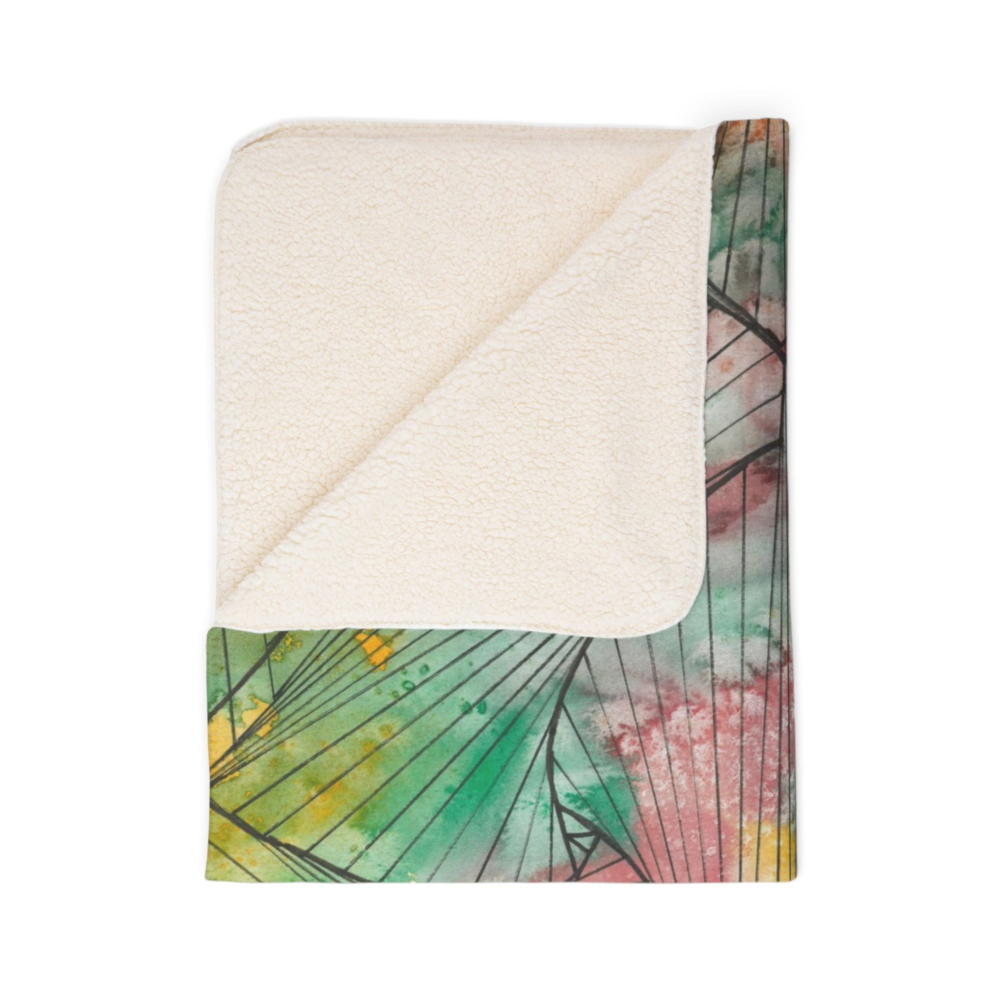 Fleece Throw Blanket, Textured Sherpa Underside, Hemmed, 2 Sizes. Colourful Abstract Design. Perfect for Bedroom, Living Room, or Special Gift #70 Whats It All About Alfie