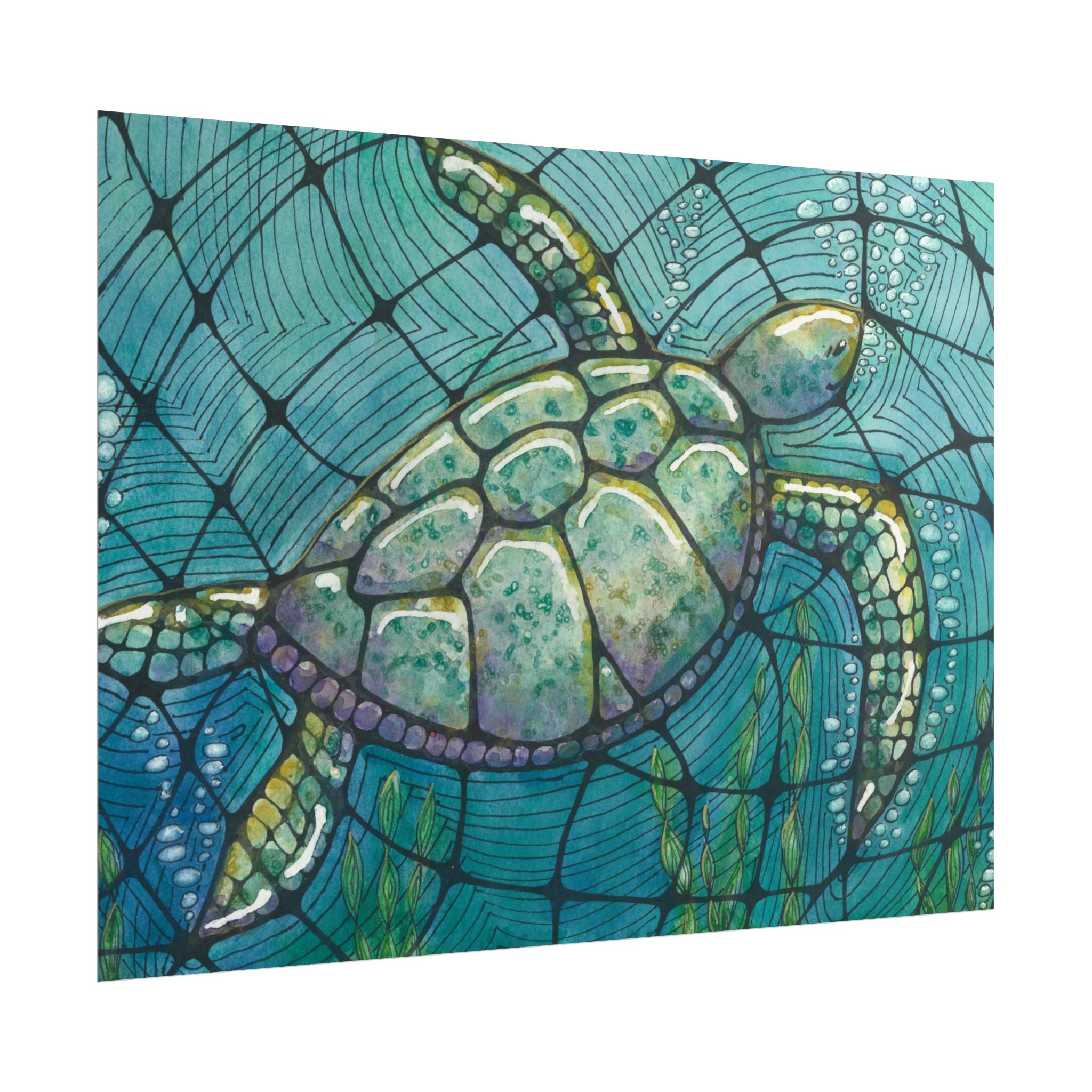 Large Colourful Wall Art, Posters & Prints, For Office, Bedroom or Living Room, or Special Gift #73 Turtling Along