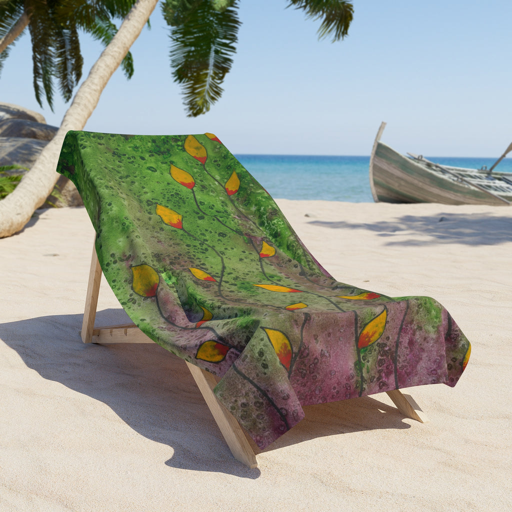 Colourful Abstract Beach Towels, Cotton Loop backing for Durability, 2 Sizes.  For Family and friends or a Special Gift #98 HOPE