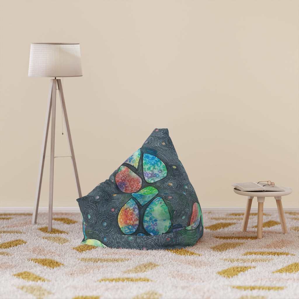 Bean Bag Chair Covers For Indoor & Outdoor - 2 Sizes - Exciting Abstract Design #30 Give Us A Minute