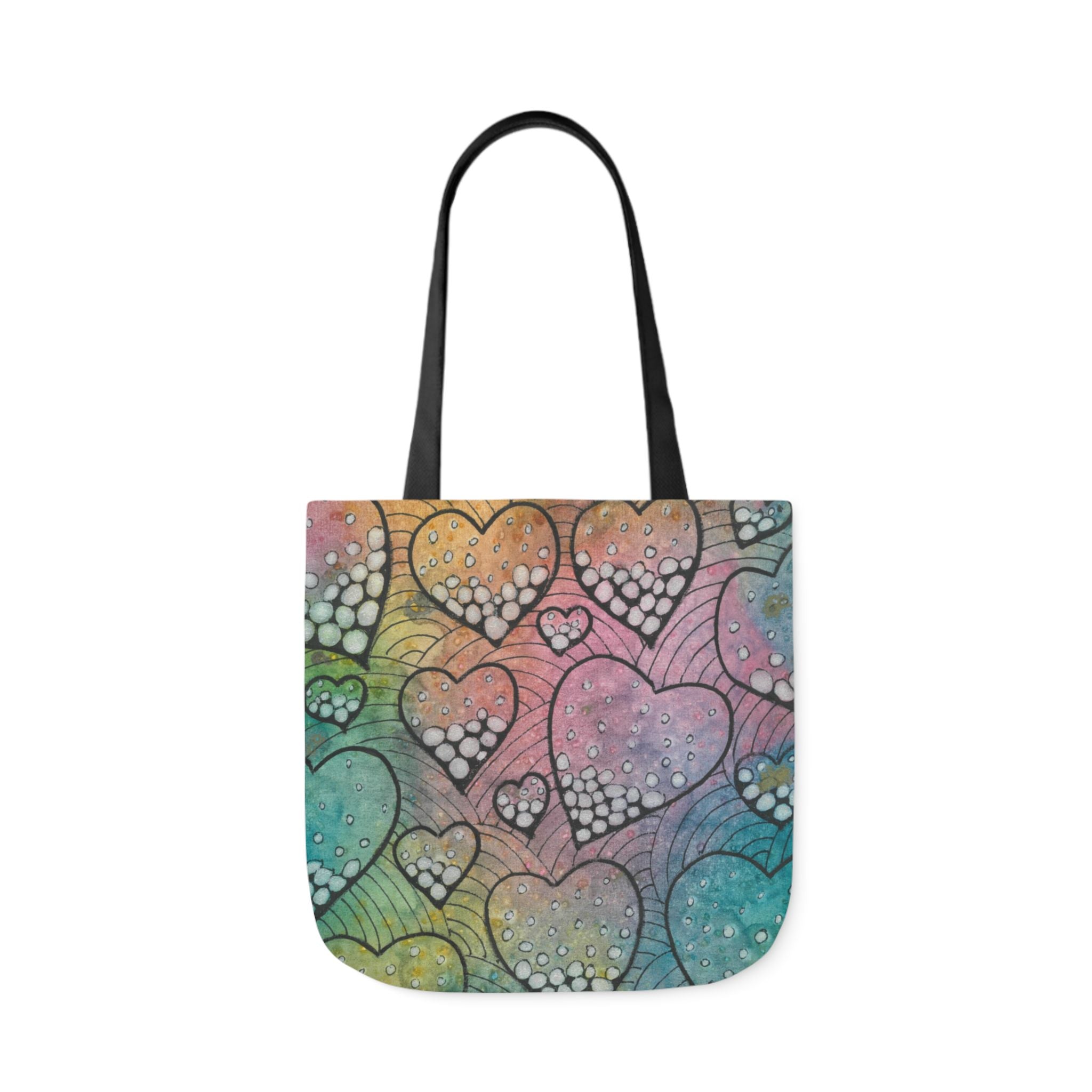 Canvas Tote Bags, Colourful Abstract Designs, 5-Color Straps, 3 Sizes.  For Family and friends or a Special Gift #97 Whats Love Got To Do With It