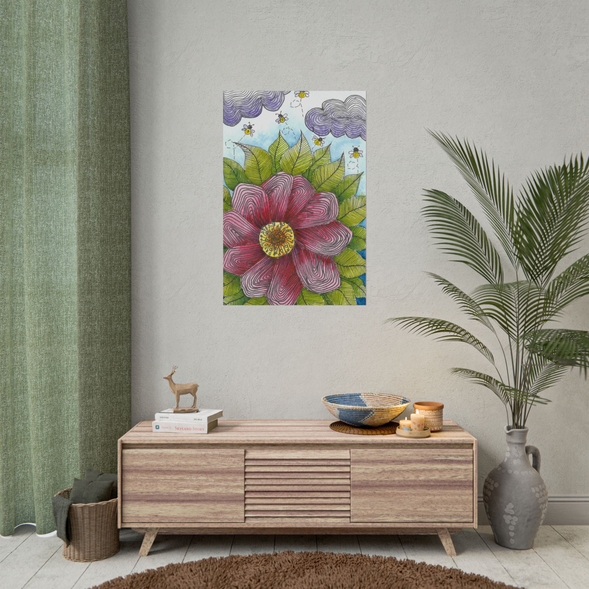 Large Colourful Wall Art, Posters & Prints, For Office, Bedroom or Living Room, or Special Gift #4 Bloom'n