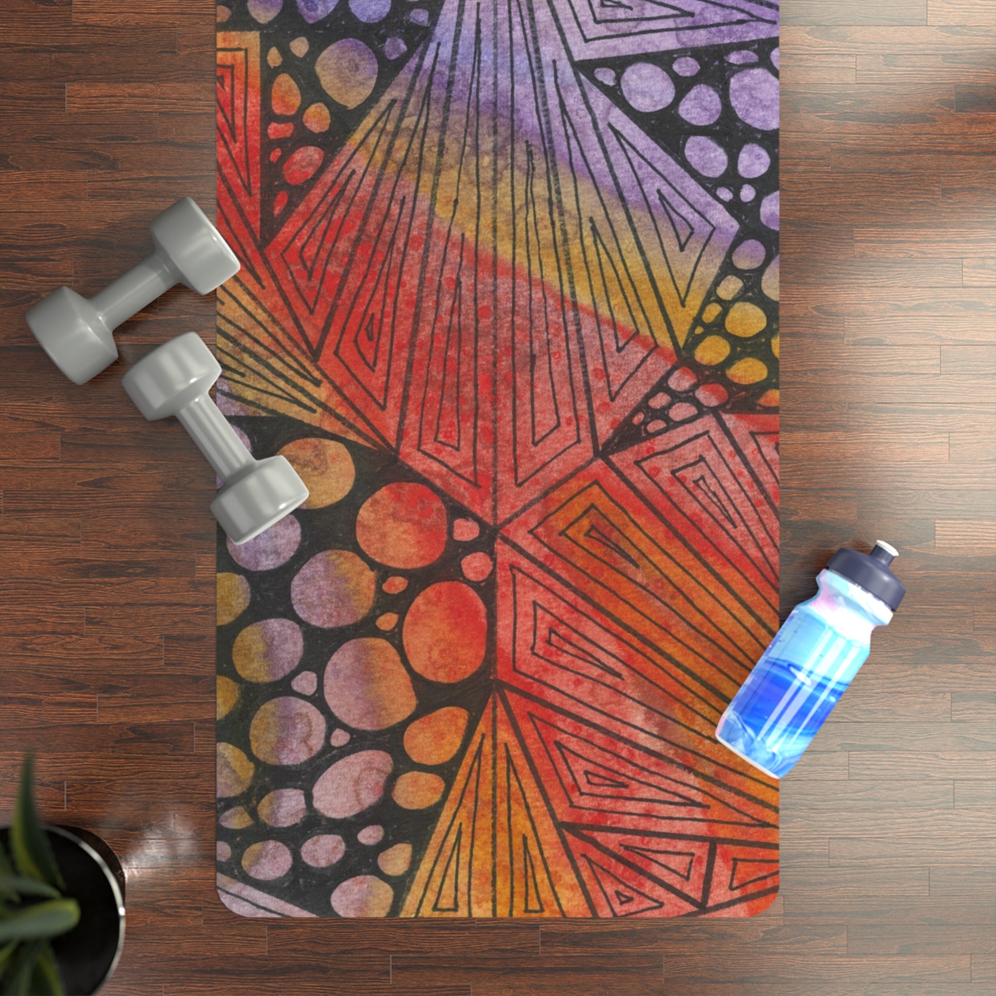 Yoga Mats and Gym Mats. Colourful Abstract Designs. Perfect for Home, Yoga or Gym Class, or a Special Gift #82 Fighting Delusions