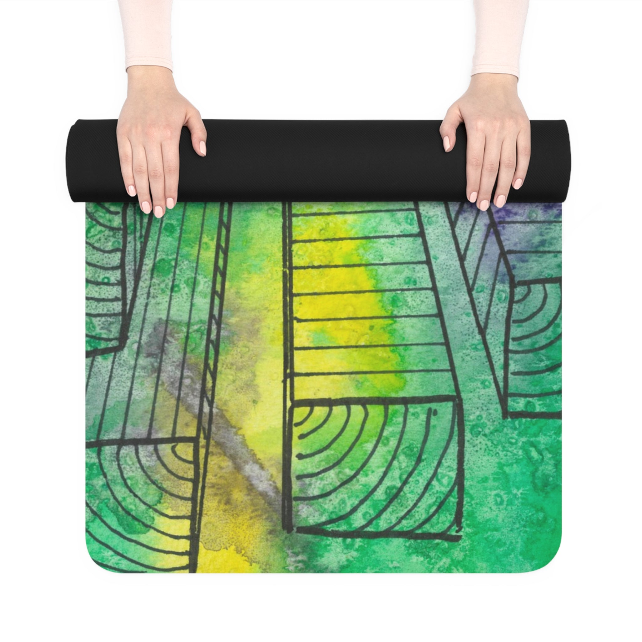Yoga Mats and Gym Mats. Colourful Abstract Designs. Perfect for Home, Yoga or Gym Class, or a Special Gift #89 The Wayseers