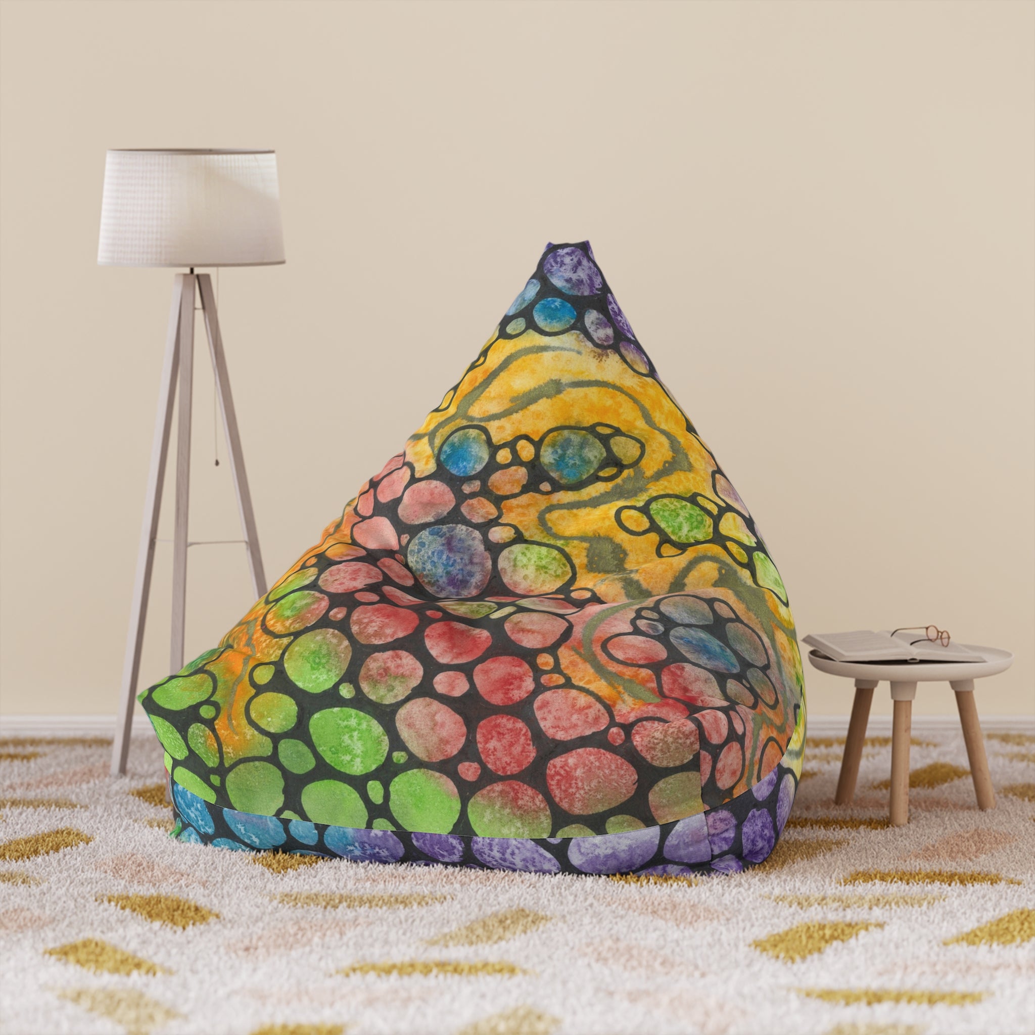 Bean Bag Chair Covers For Indoor & Outdoor - 2 Sizes - Exciting Abstract Design #77 River Of Dreams
