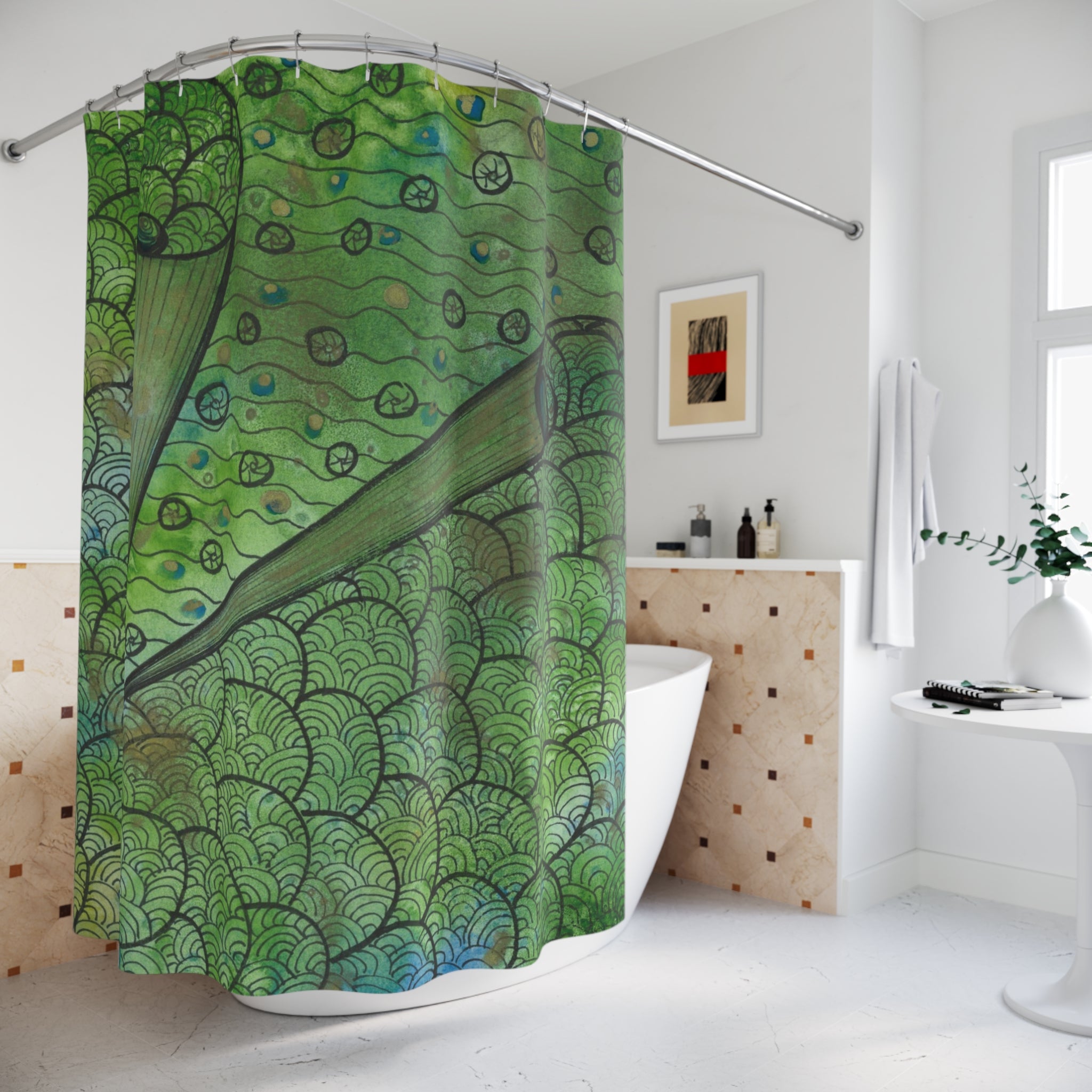 Beautiful Shower Curtains to Refresh Your Bathroom. Colourful Abstract Designs. Perfect For Your Bathroom or Special House-Warming Gift #69 New Horizons