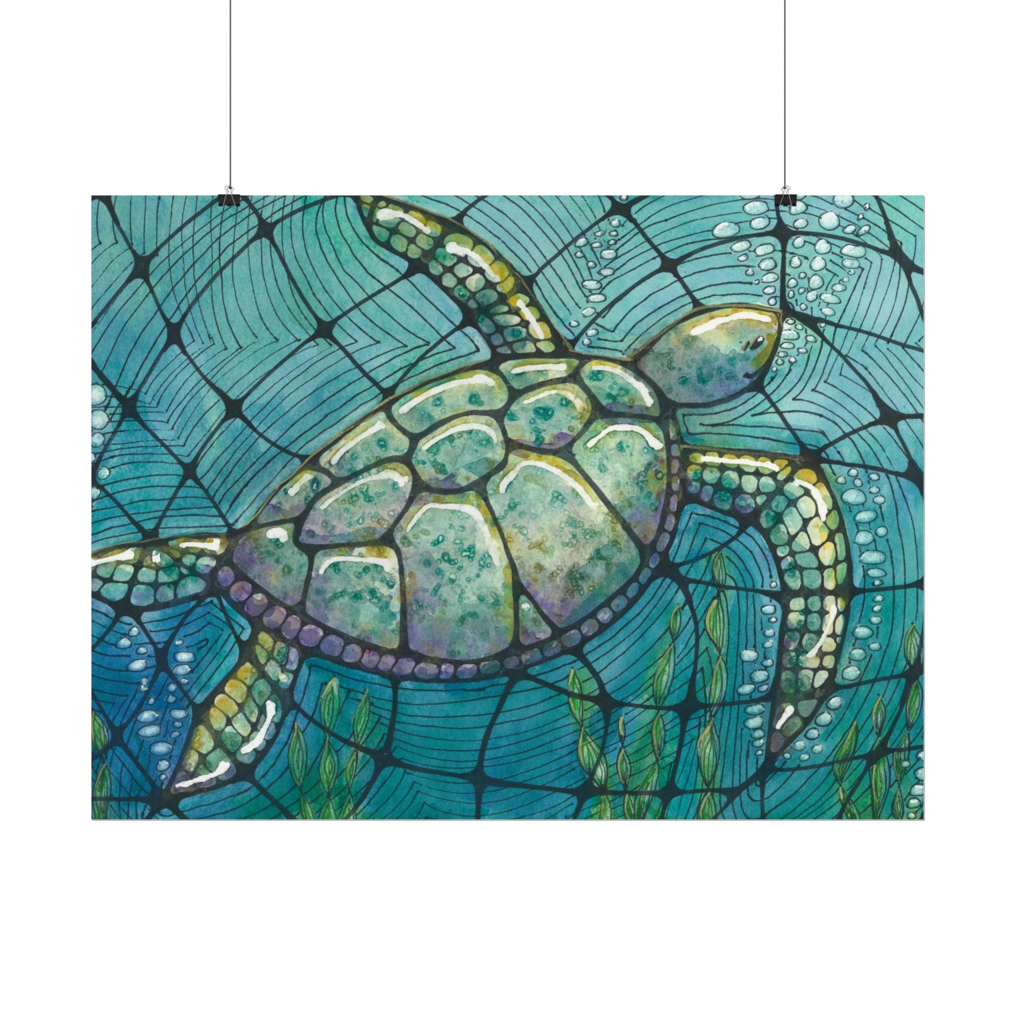 Large Colourful Wall Art, Posters & Prints, For Office, Bedroom or Living Room, or Special Gift #73 Turtling Along