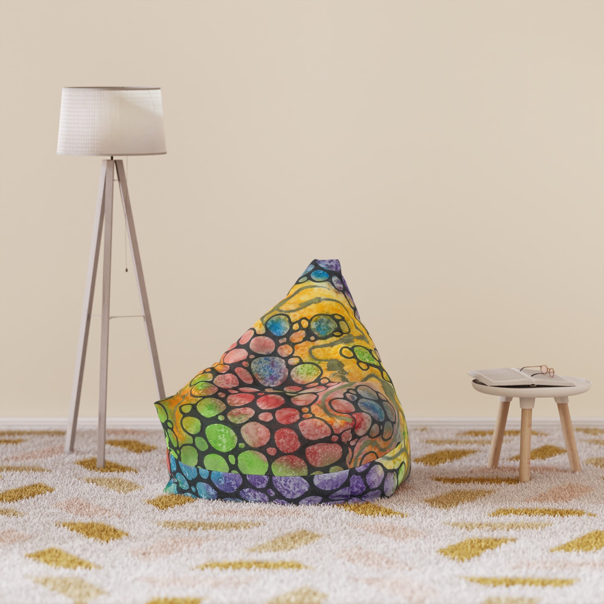 Bean Bag Chair Covers For Indoor & Outdoor - 2 Sizes - Exciting Abstract Design #77 River Of Dreams