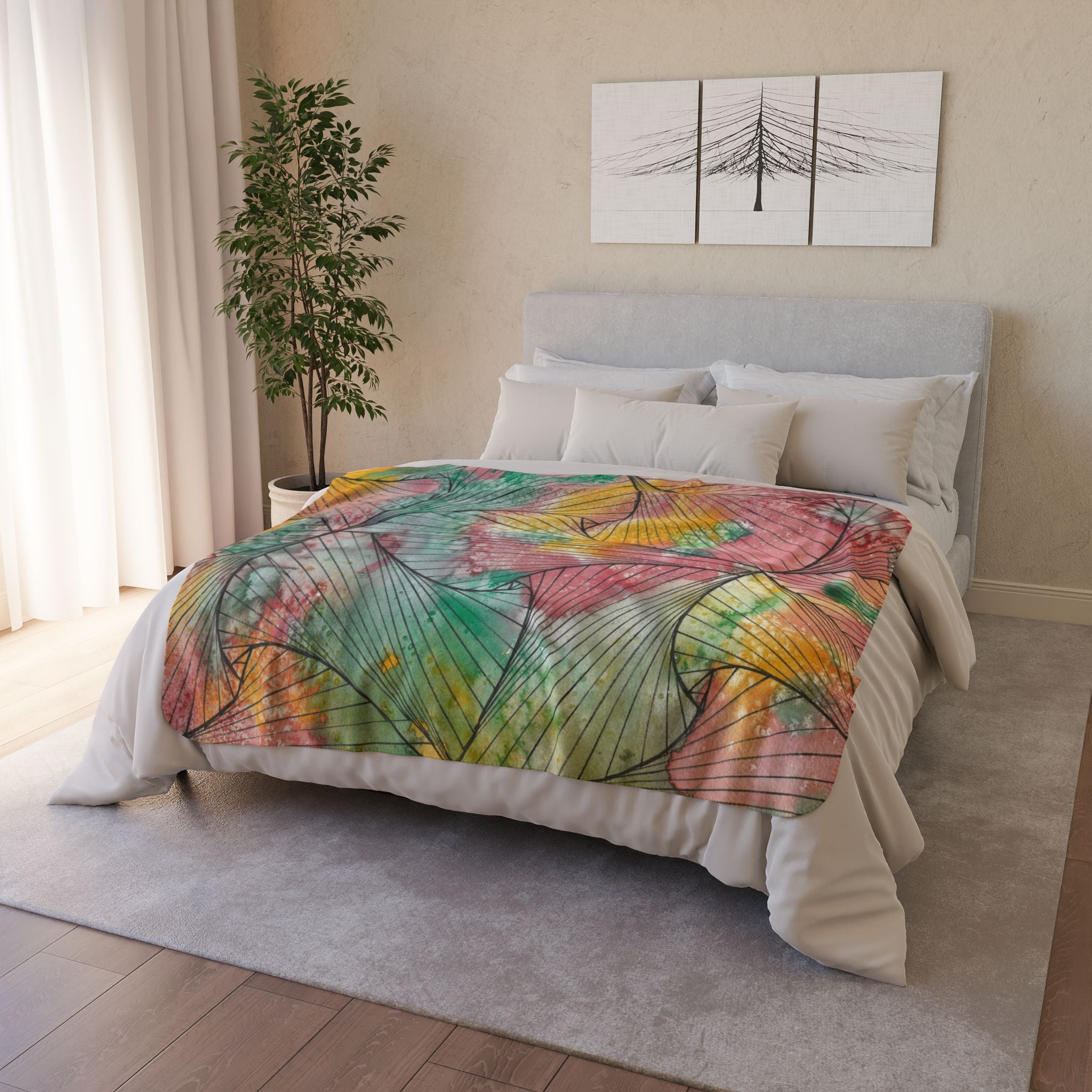 Fleece Throw Blanket, Textured Sherpa Underside, Hemmed, 2 Sizes. Colourful Abstract Design. Perfect for Bedroom, Living Room, or Special Gift #70 Whats It All About Alfie