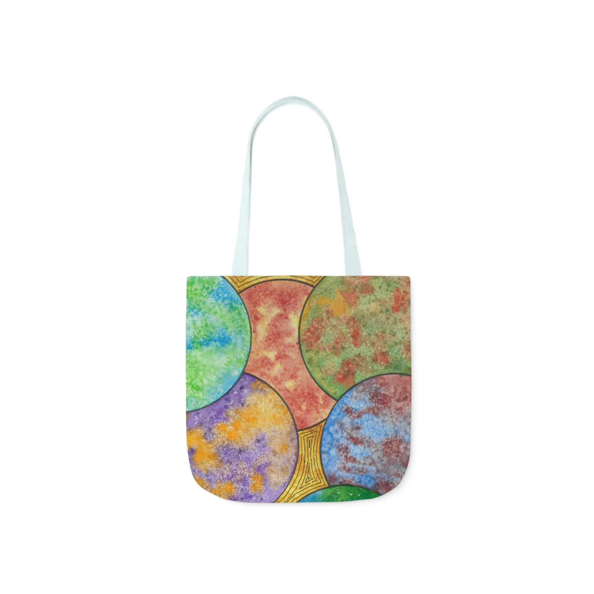 Canvas Tote Bags, Colourful Abstract Designs, 5-Color Straps, 3 Sizes.  For Family and friends or a Special Gift #61 Worlds Apart