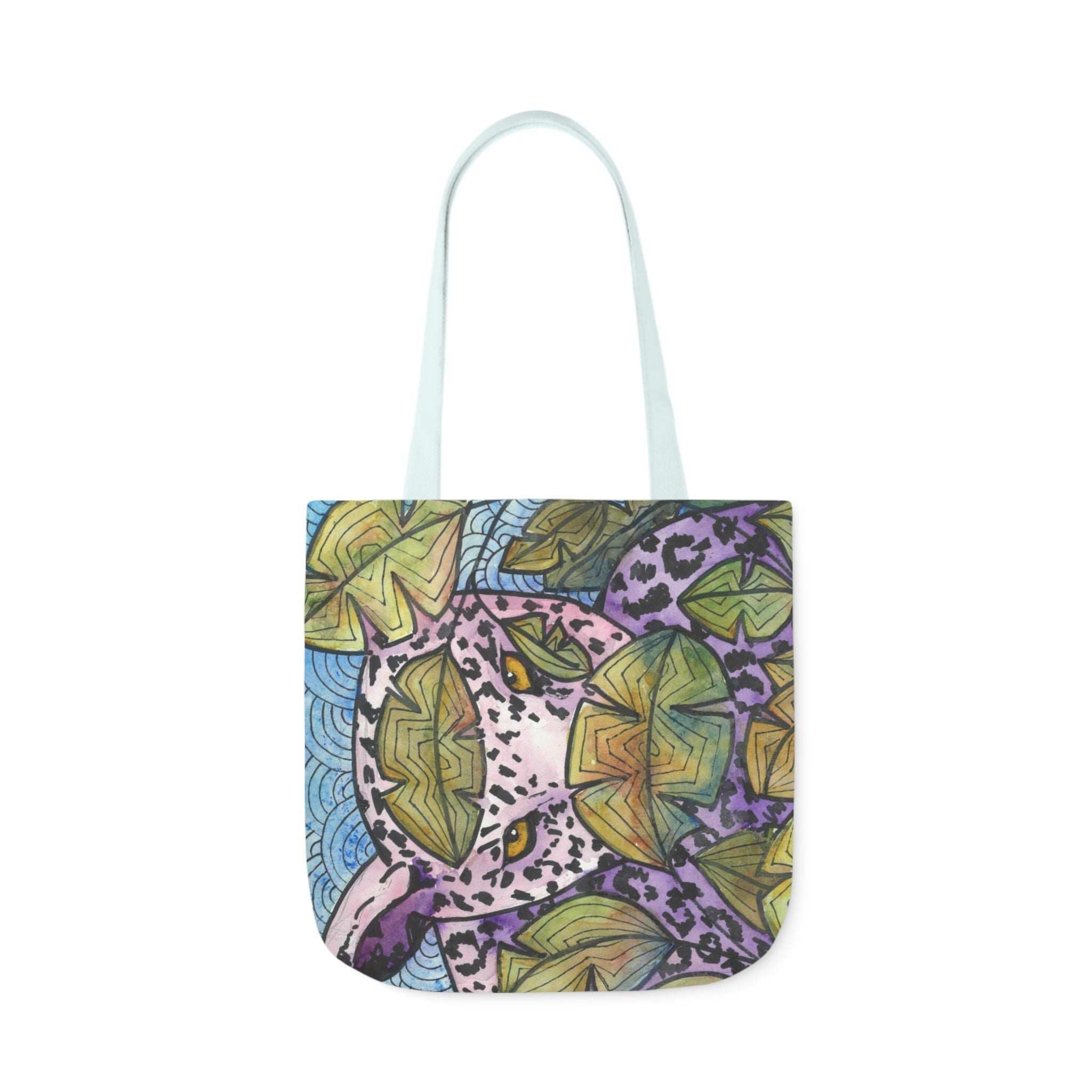 Canvas Tote Bags, Colourful Abstract Designs, 5-Color Straps, 3 Sizes.  For Family and friends or a Special Gift #76 Purrfect Blend
