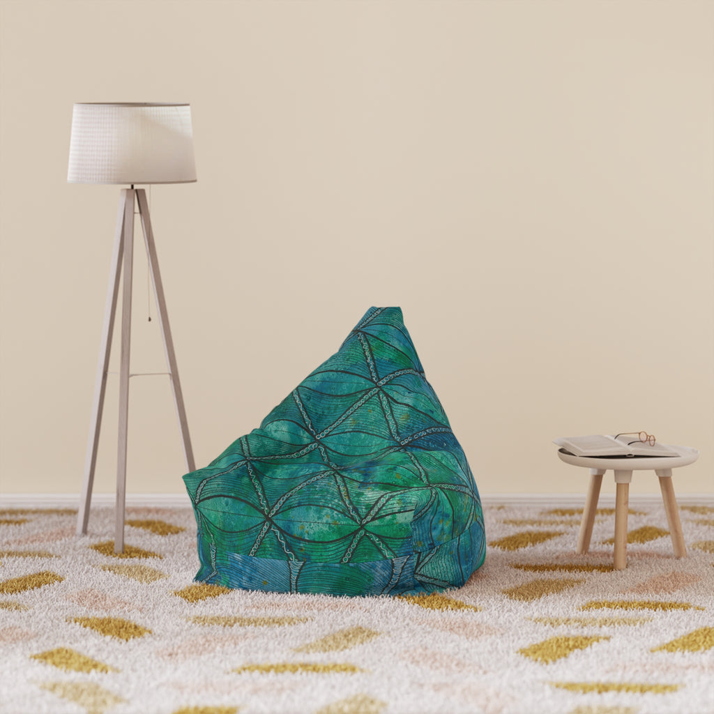 Bean Bag Chair Covers For Indoor & Outdoor - 2 Sizes - Exciting Abstract Design #58 How's The Serenity?