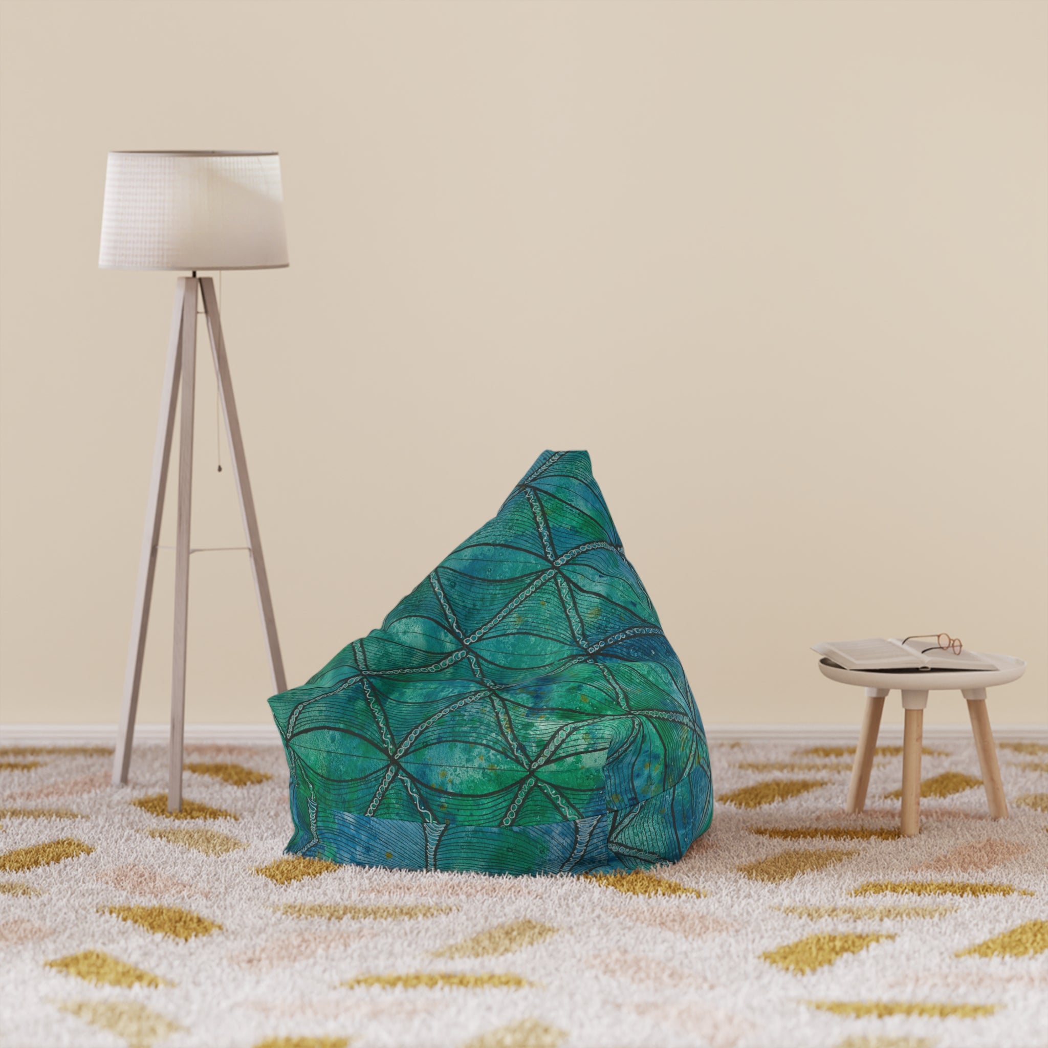 Bean Bag Chair Covers For Indoor & Outdoor - 2 Sizes - Exciting Abstract Design #58 How's The Serenity?