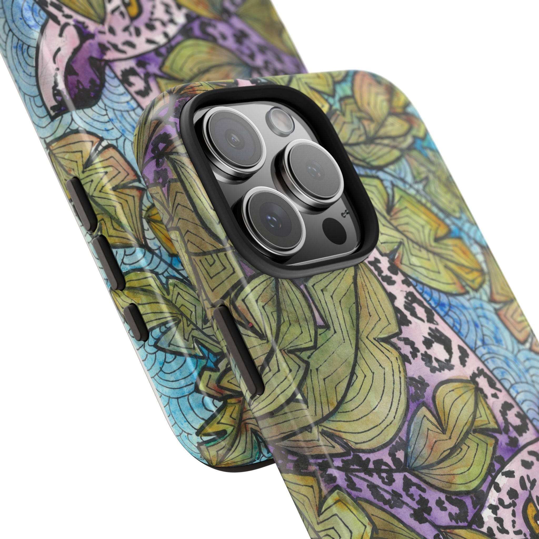 Tough Phone Case - All iPhones and Samsung Galaxys - Exciting Abstract Design #76 Purrfect Blend