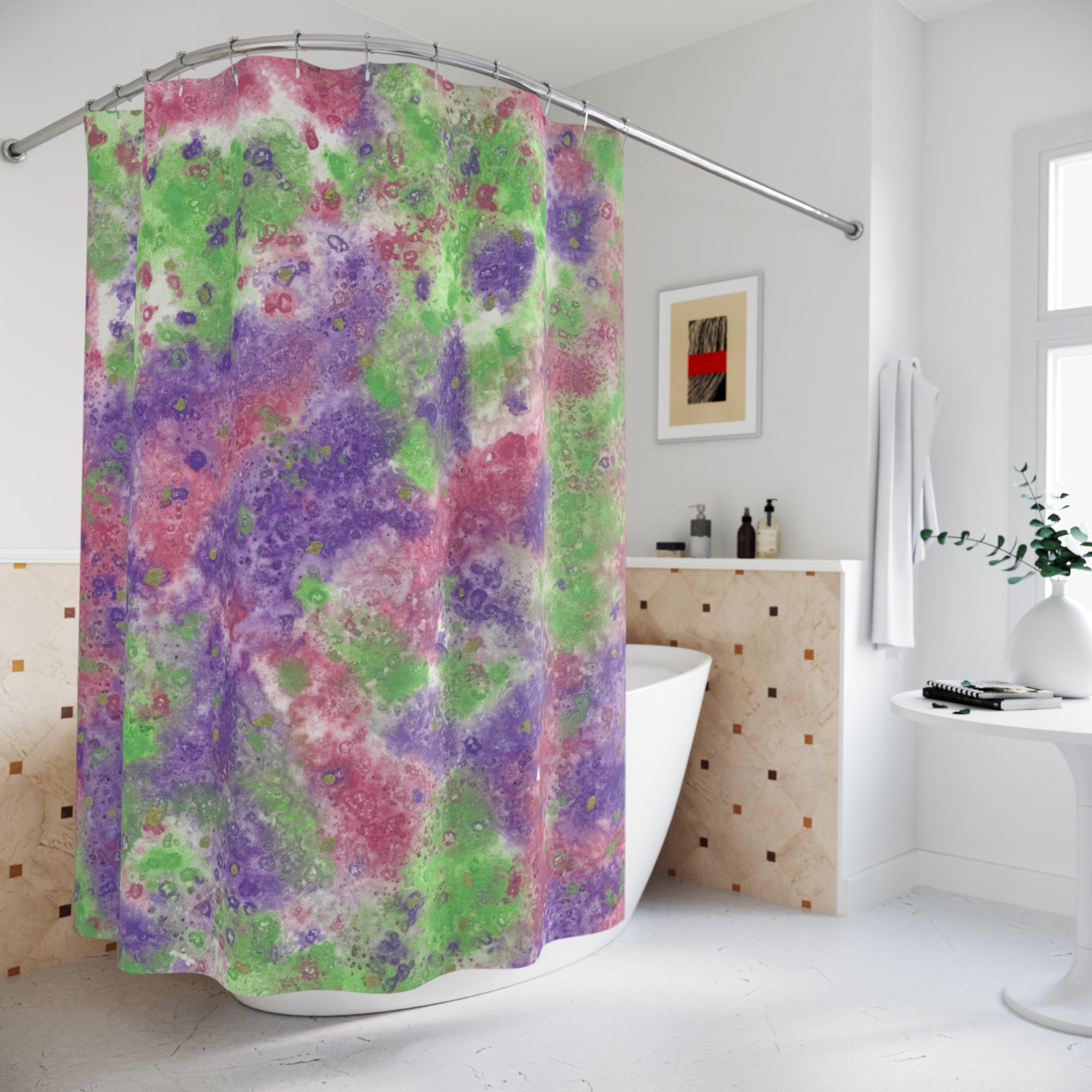 Beautiful Shower Curtains to Refresh Your Bathroom. Colourful Abstract Designs. Perfect For Your Bathroom or Special House-Warming Gift #100 Immortal Being