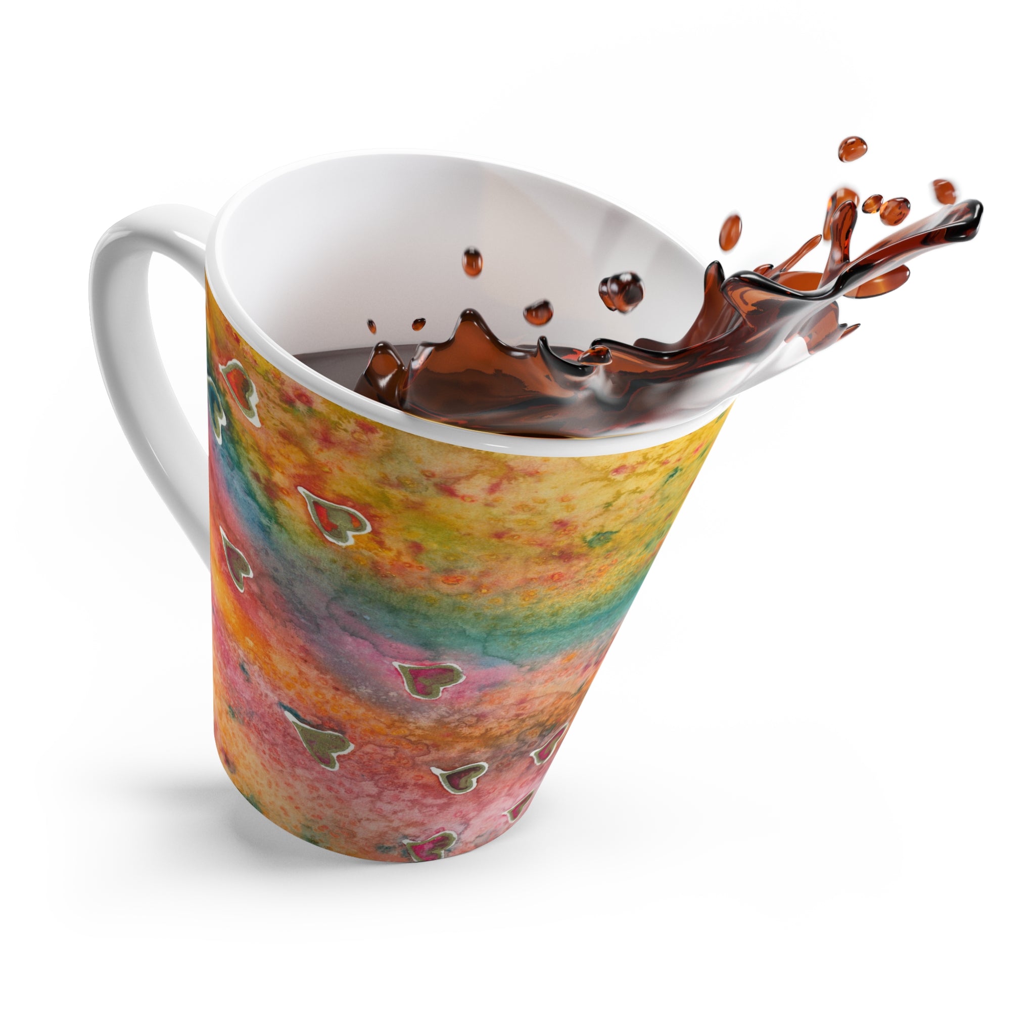Coffee Mugs and Cups. Colourful Abstract Designs. Perfect for Home, Office or Special Gift #96 Love Friendship Integrity