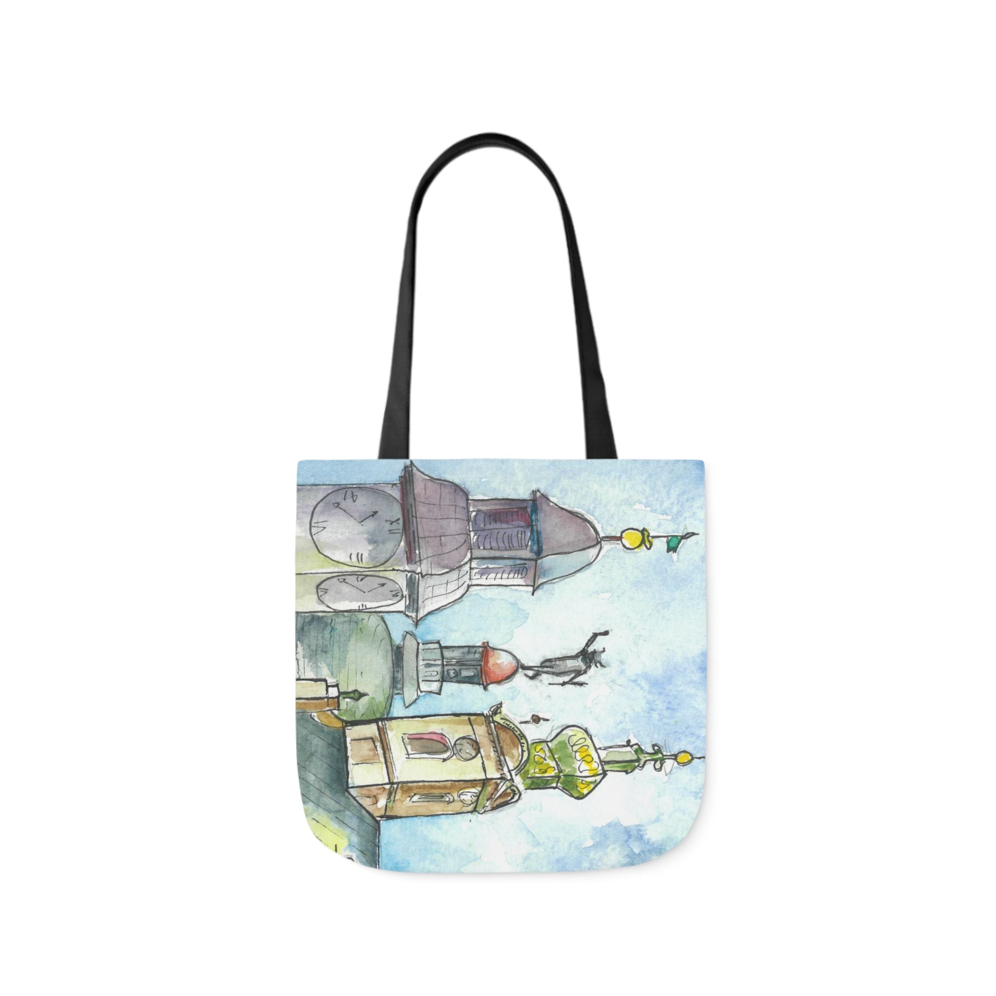 Canvas Tote Bags, Colourful Abstract Designs, 5-Color Straps, 3 Sizes.  For Family and friends or a Special Gift #95 Beautiful Novi Sad