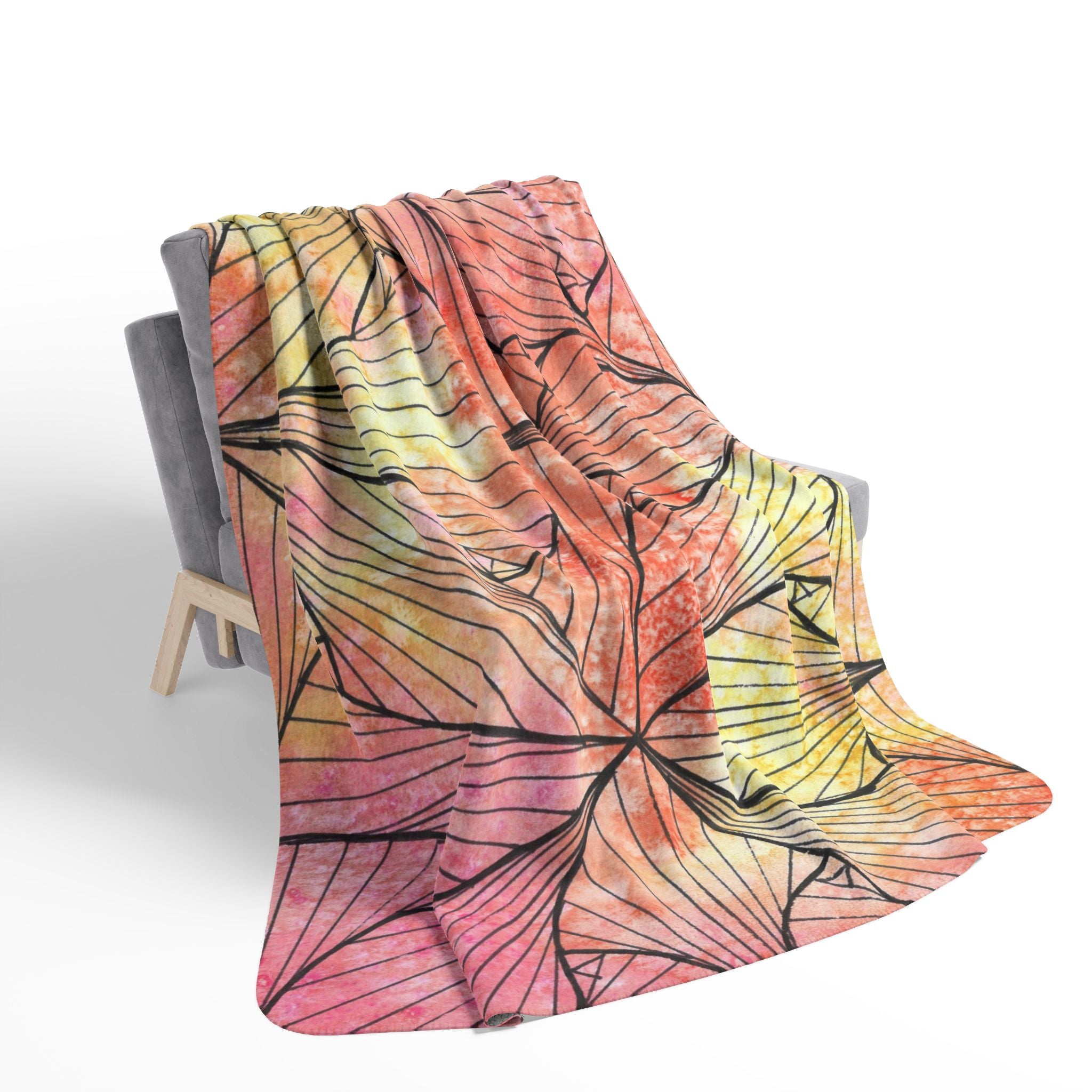 Fleece Throw Blanket, Textured Sherpa Underside, Hemmed, 2 Sizes. Colourful Abstract Design. Perfect for Bedroom, Living Room, or Special Gift #39 Impossible They Said