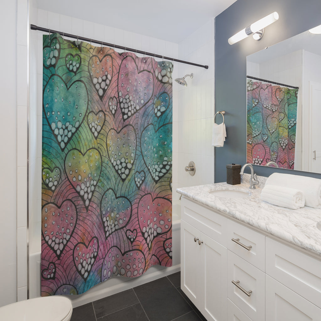 Beautiful Shower Curtains to Refresh Your Bathroom. Colourful Abstract Designs. Perfect For Your Bathroom or Special House-Warming Gift #97 Whats Love Got To Do With It