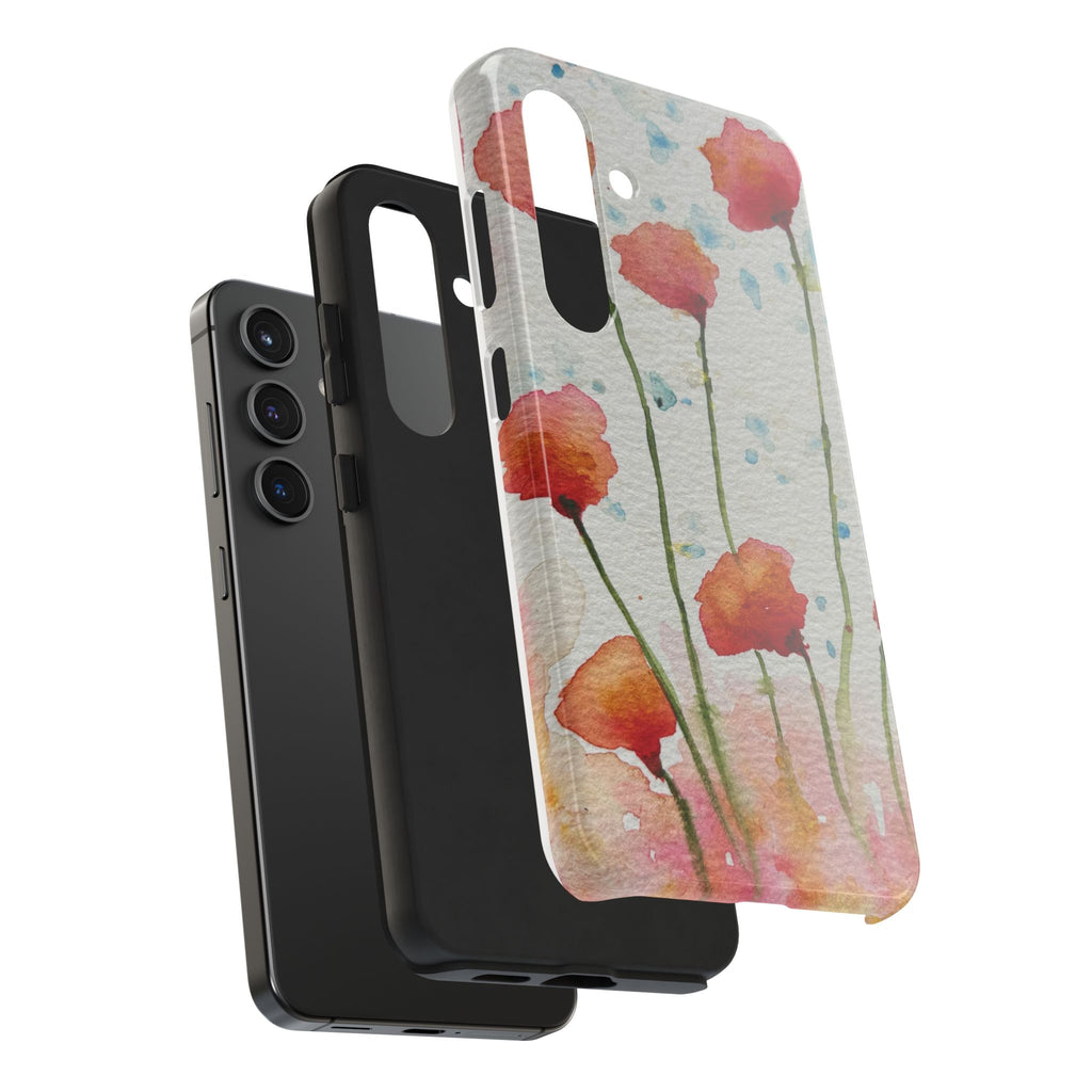 Tough Phone Case - All iPhones and Samsung Galaxys - Exciting Abstract Design #94 Poppies Galore