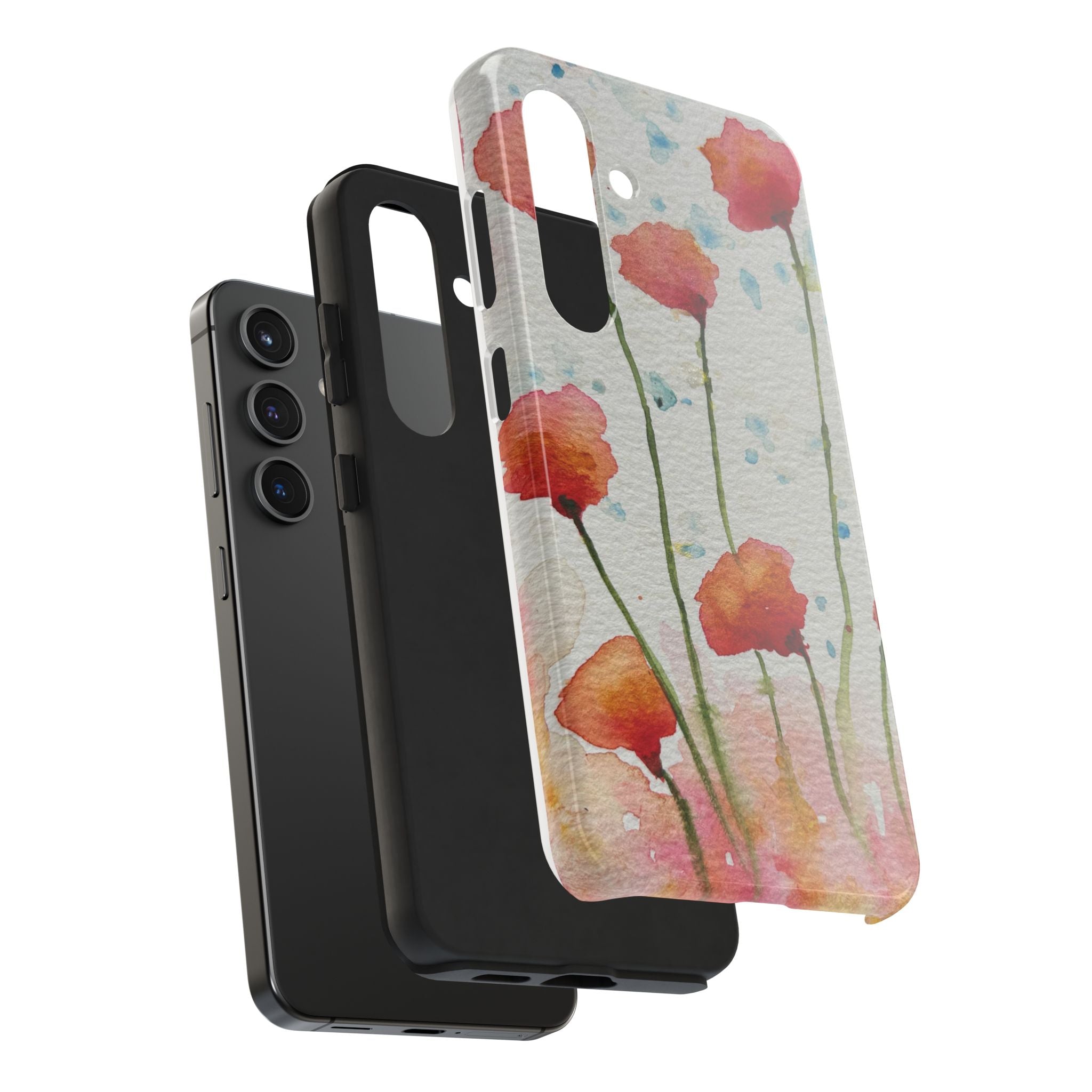 Tough Phone Case - All iPhones and Samsung Galaxys - Exciting Abstract Design #94 Poppies Galore