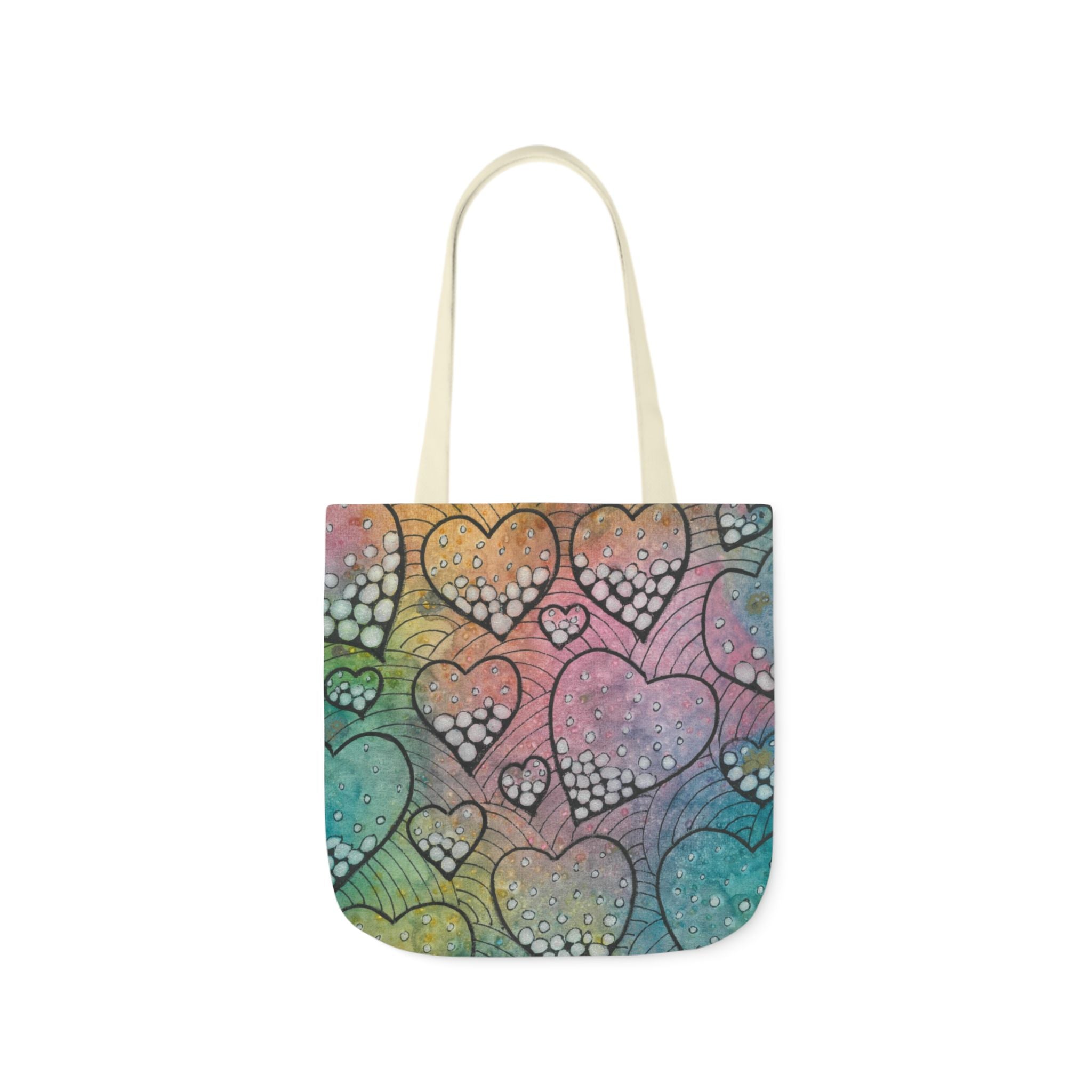 Canvas Tote Bags, Colourful Abstract Designs, 5-Color Straps, 3 Sizes.  For Family and friends or a Special Gift #97 Whats Love Got To Do With It