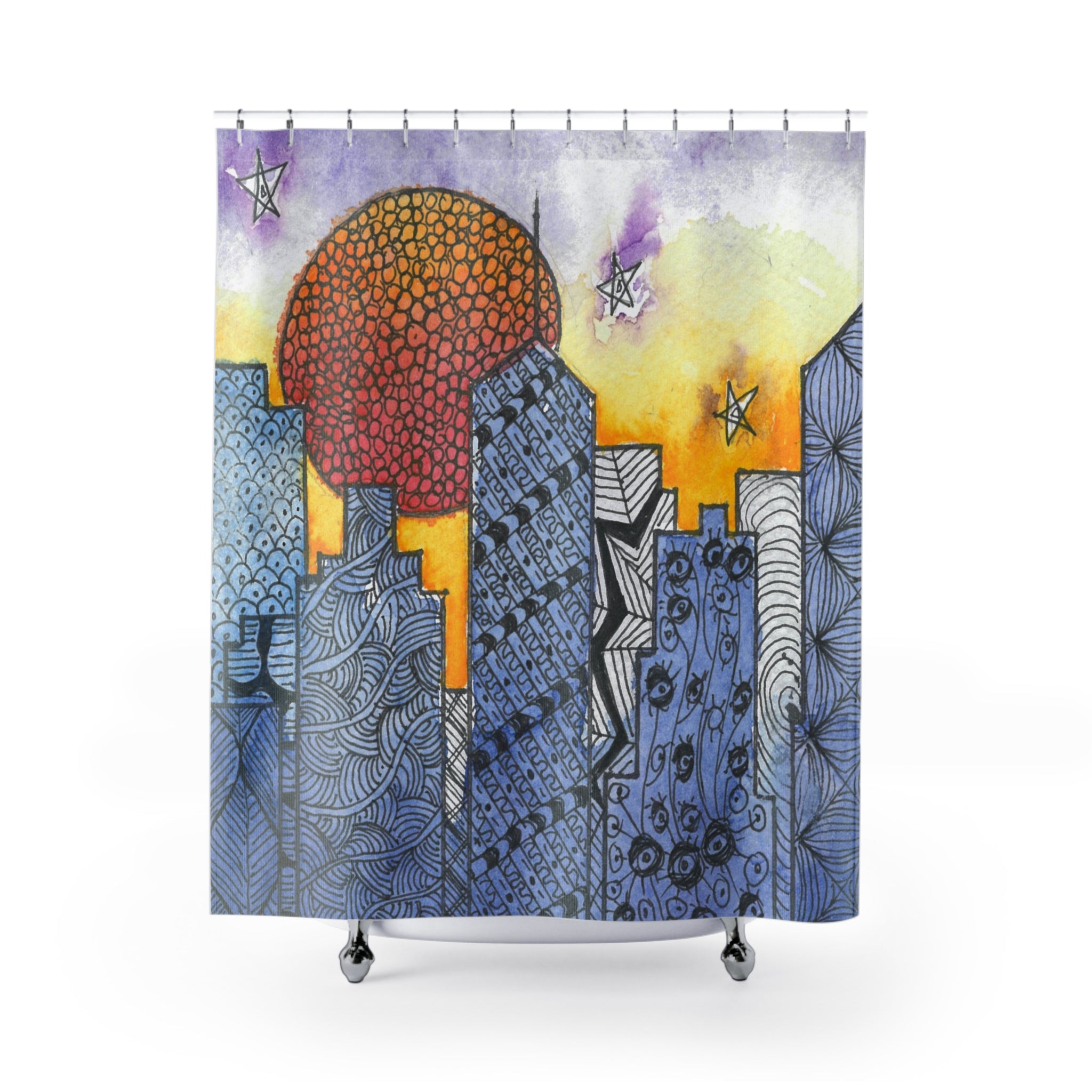 Beautiful Shower Curtains to Refresh Your Bathroom. Colourful Abstract Designs. Perfect For Your Bathroom or Special House-Warming Gift #5 In The Shadows