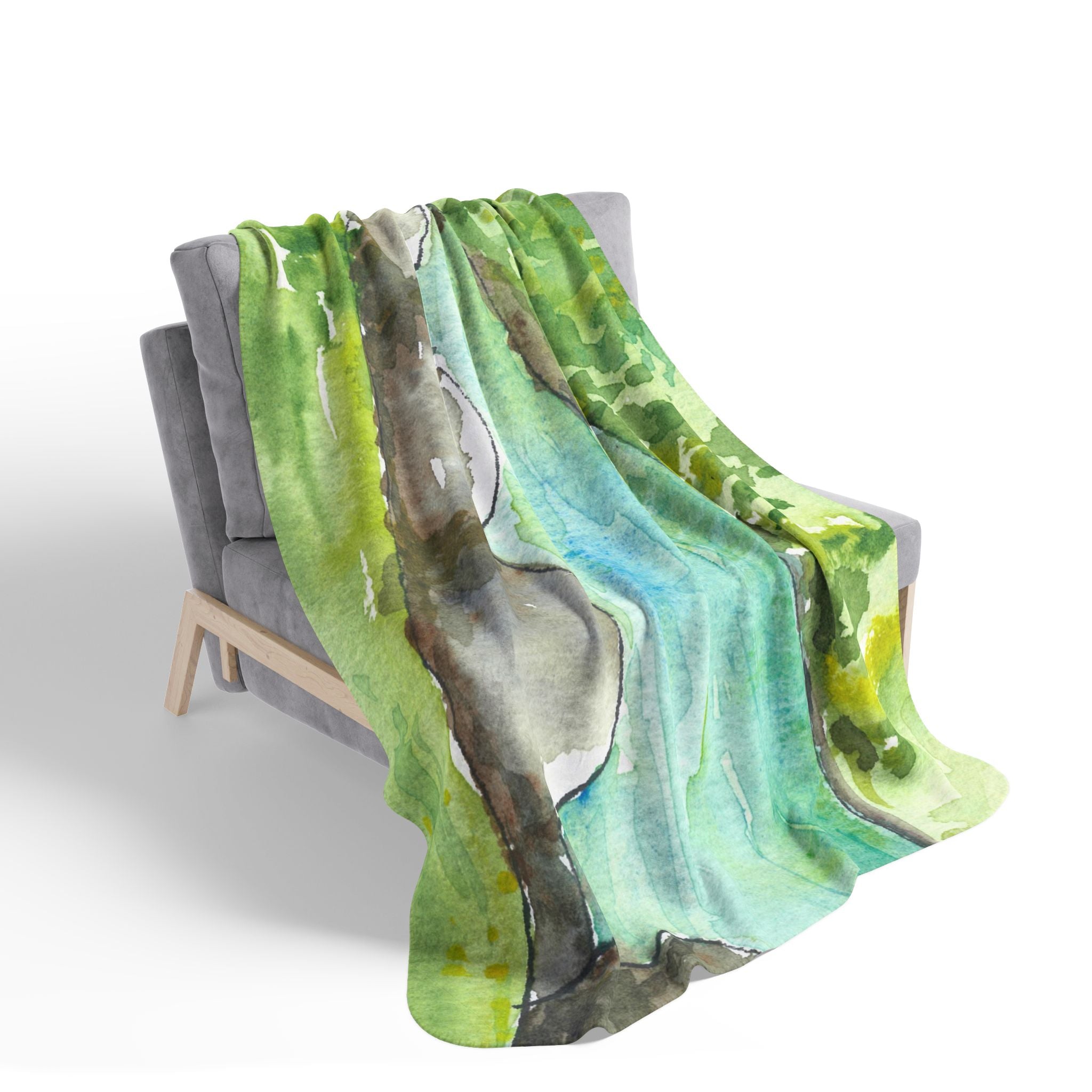Fleece Throw Blanket, Textured Sherpa Underside, Hemmed, 2 Sizes. Colourful Abstract Design. Perfect for Bedroom, Living Room, or Special Gift #88 Tara River