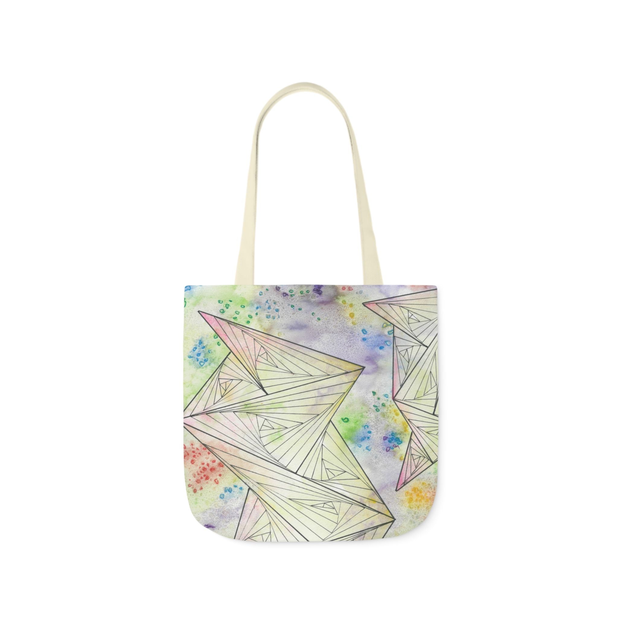 Canvas Tote Bags, Colourful Abstract Designs, 5-Color Straps, 3 Sizes.  For Family and friends or a Special Gift #59 Your Choice