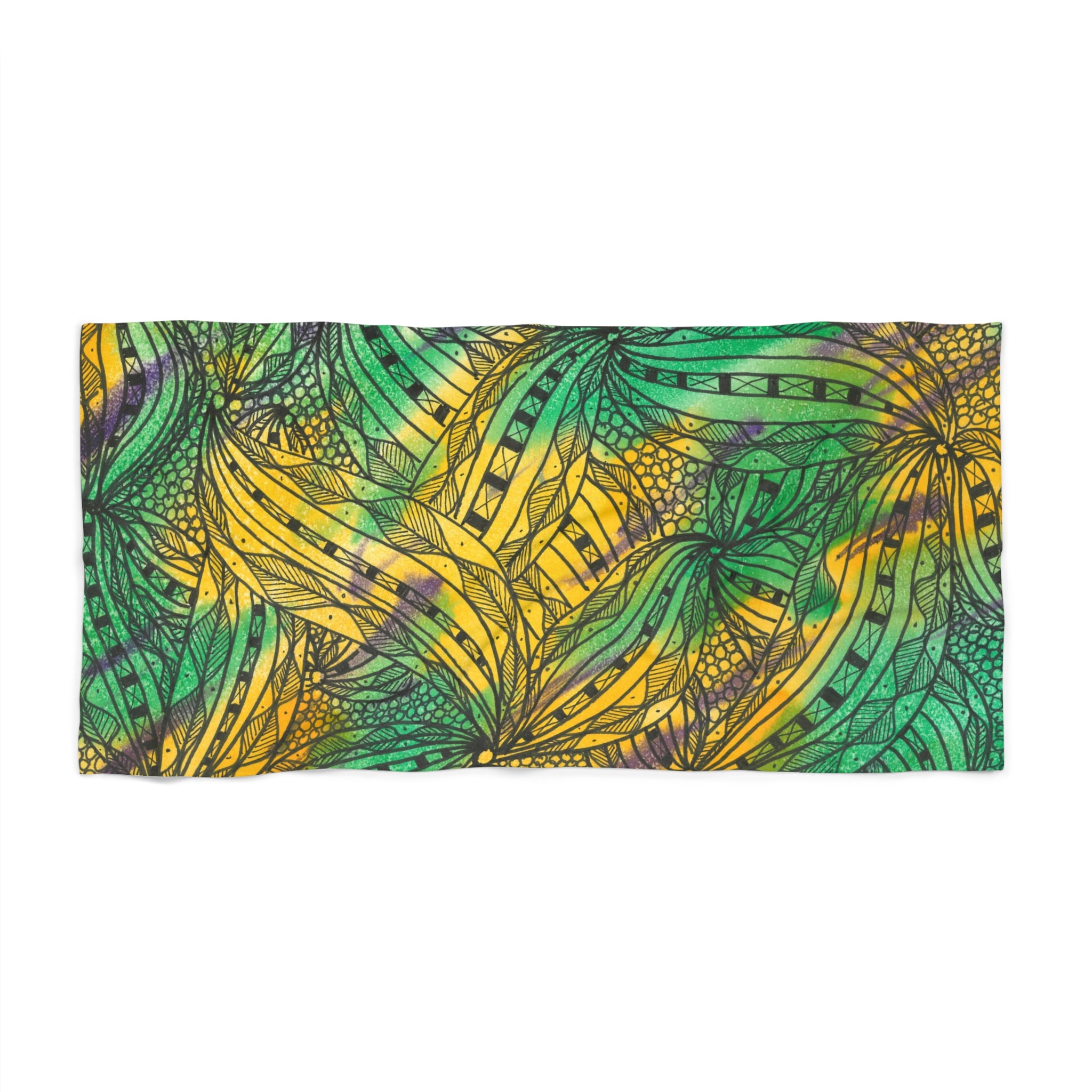 Colourful Abstract Beach Towels, Cotton Loop backing for Durability, 2 Sizes.  For Family and friends or a Special Gift #37 Shrubbery