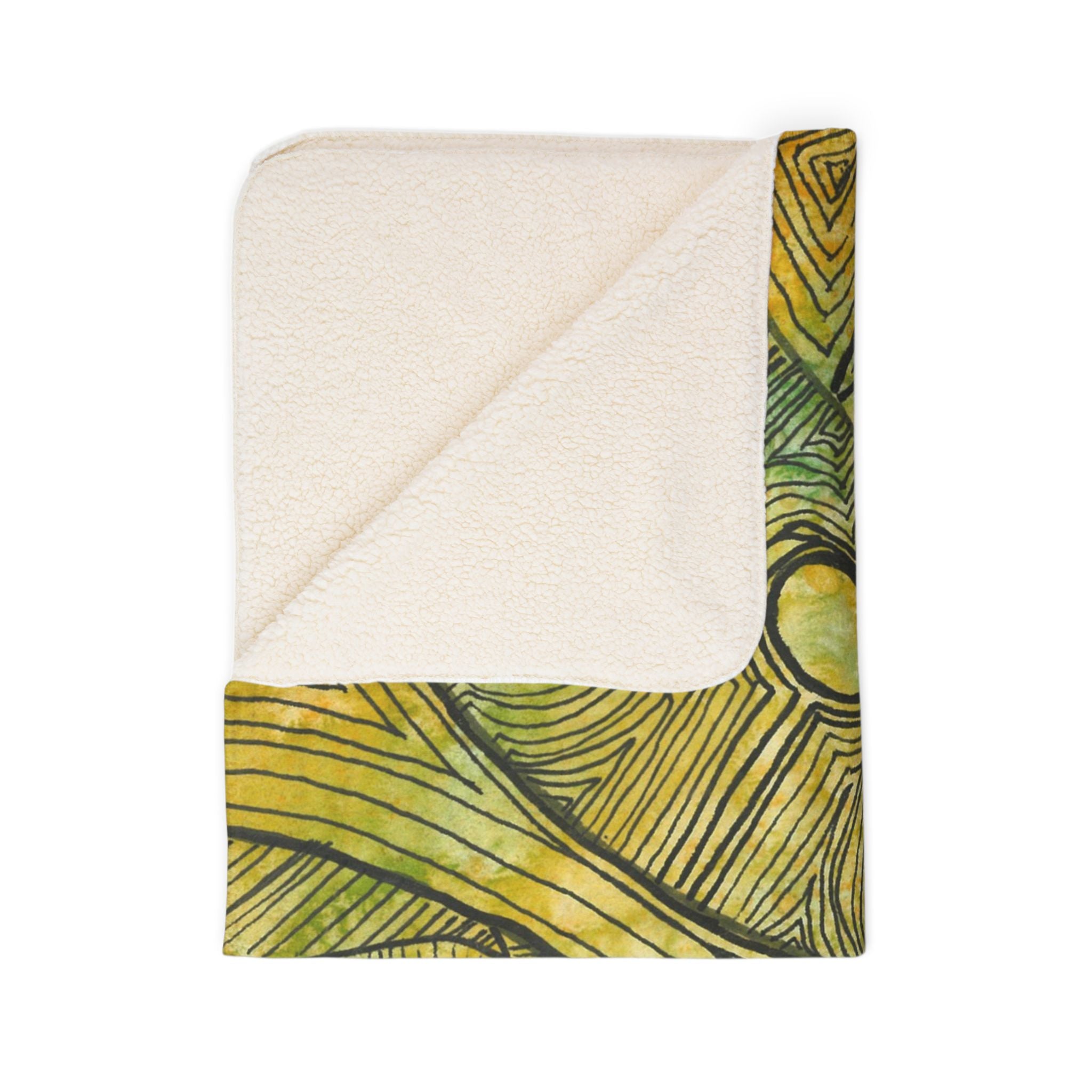 Fleece Throw Blanket, Textured Sherpa Underside, Hemmed, 2 Sizes. Colourful Abstract Design. Perfect for Bedroom, Living Room, or Special Gift #27 Come What May