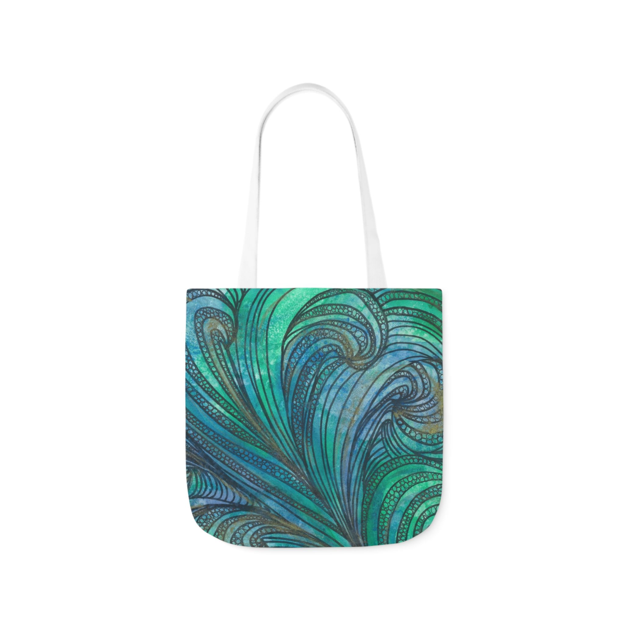 Canvas Tote Bags, Colourful Abstract Designs, 5-Color Straps, 3 Sizes.  For Family and friends or a Special Gift #71 Call Of The Sea
