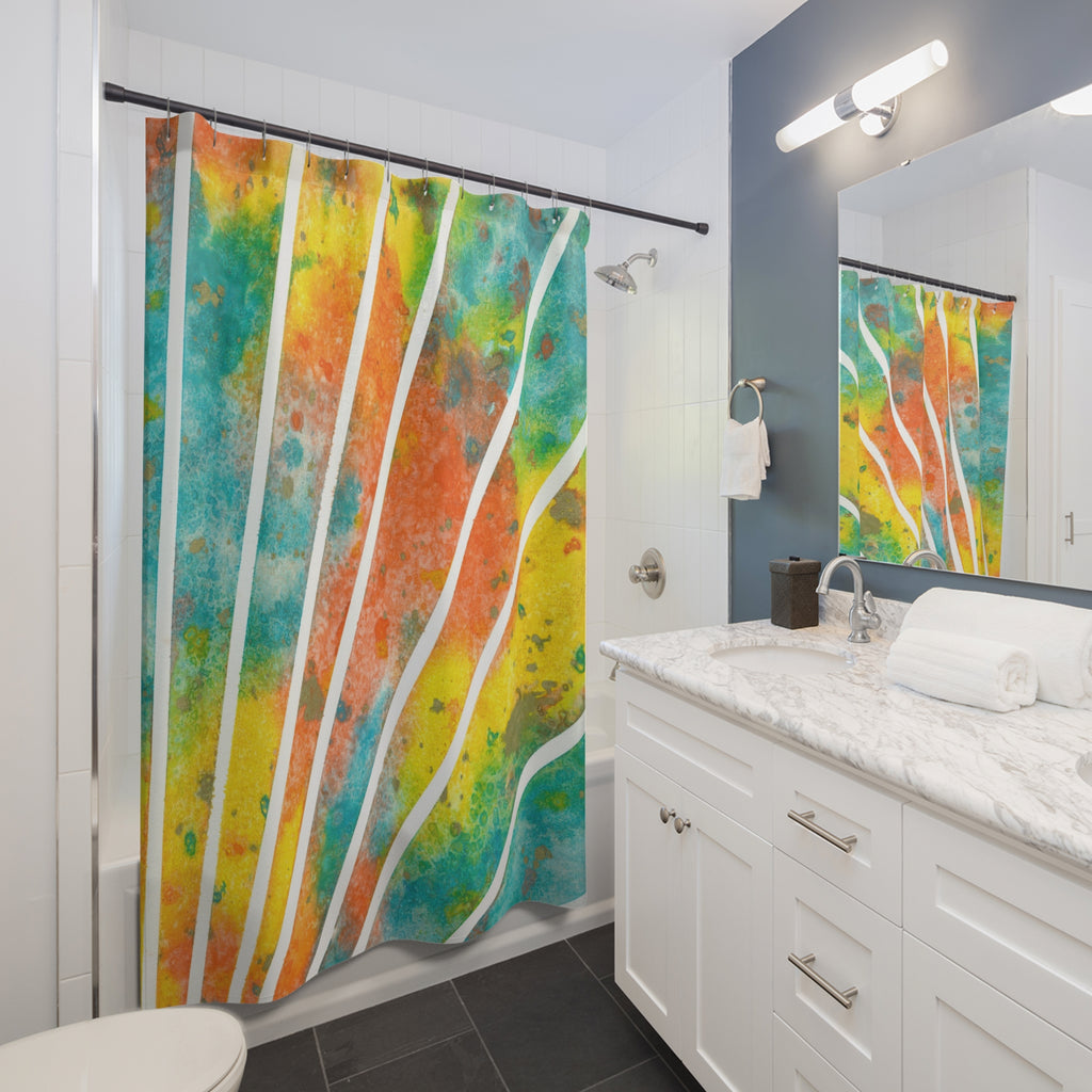 Beautiful Shower Curtains to Refresh Your Bathroom. Colourful Abstract Designs. Perfect For Your Bathroom or Special House-Warming Gift #101 Your Energy Radiates