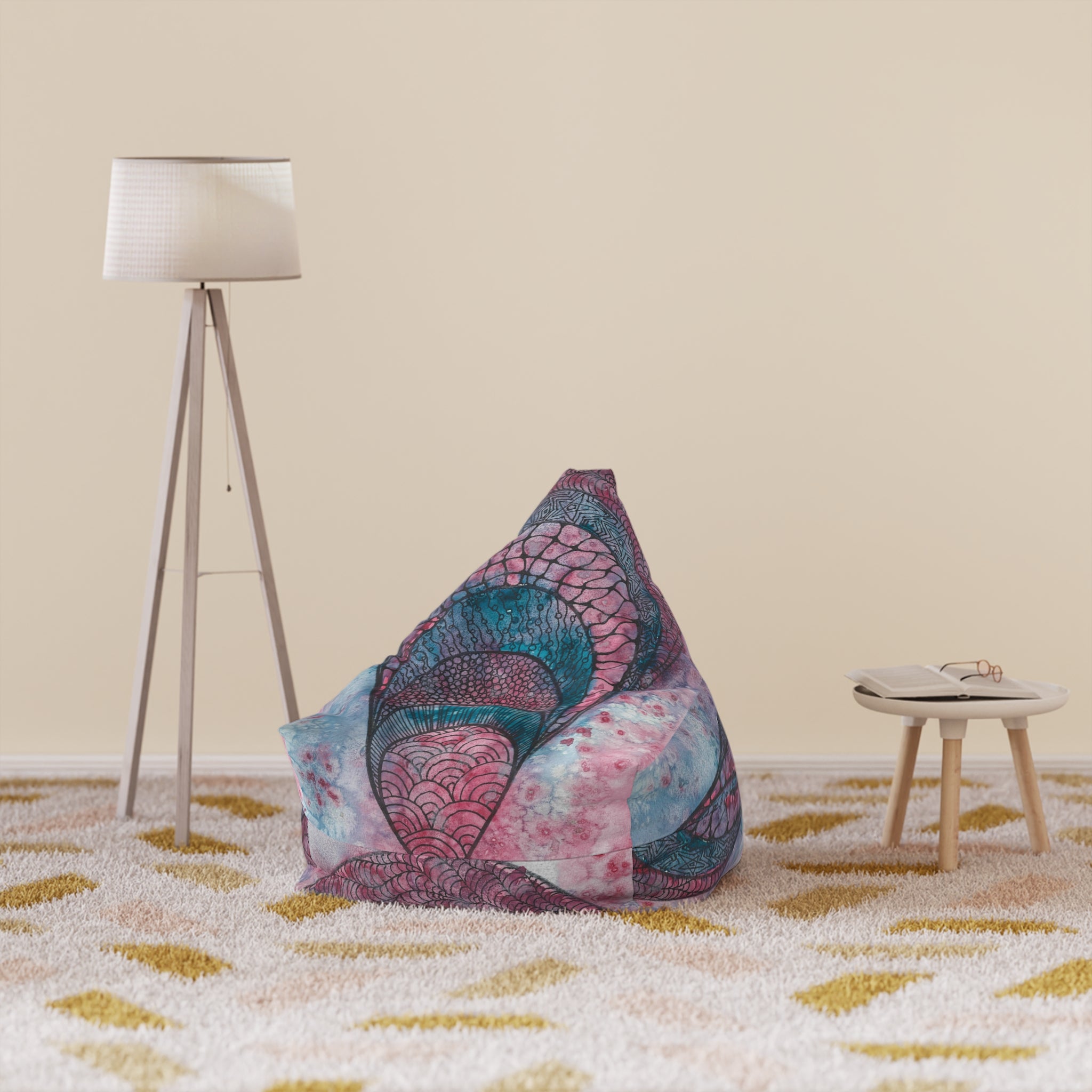 Bean Bag Chair Covers For Indoor & Outdoor - 2 Sizes - Exciting Abstract Design #92 The Goddess Lives