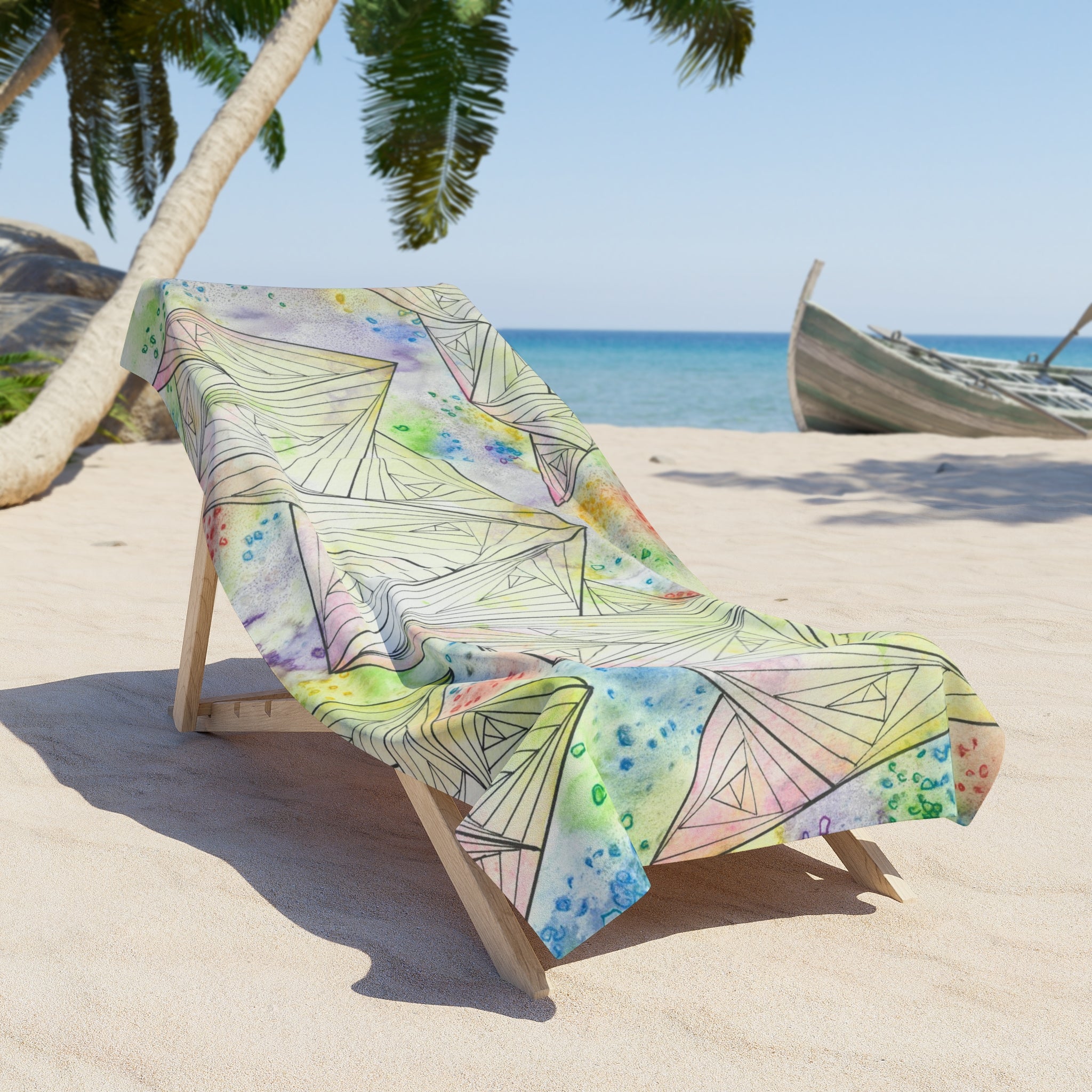 Colourful Abstract Beach Towels, Cotton Loop backing for Durability, 2 Sizes.  For Family and friends or a Special Gift #59 Your Choice