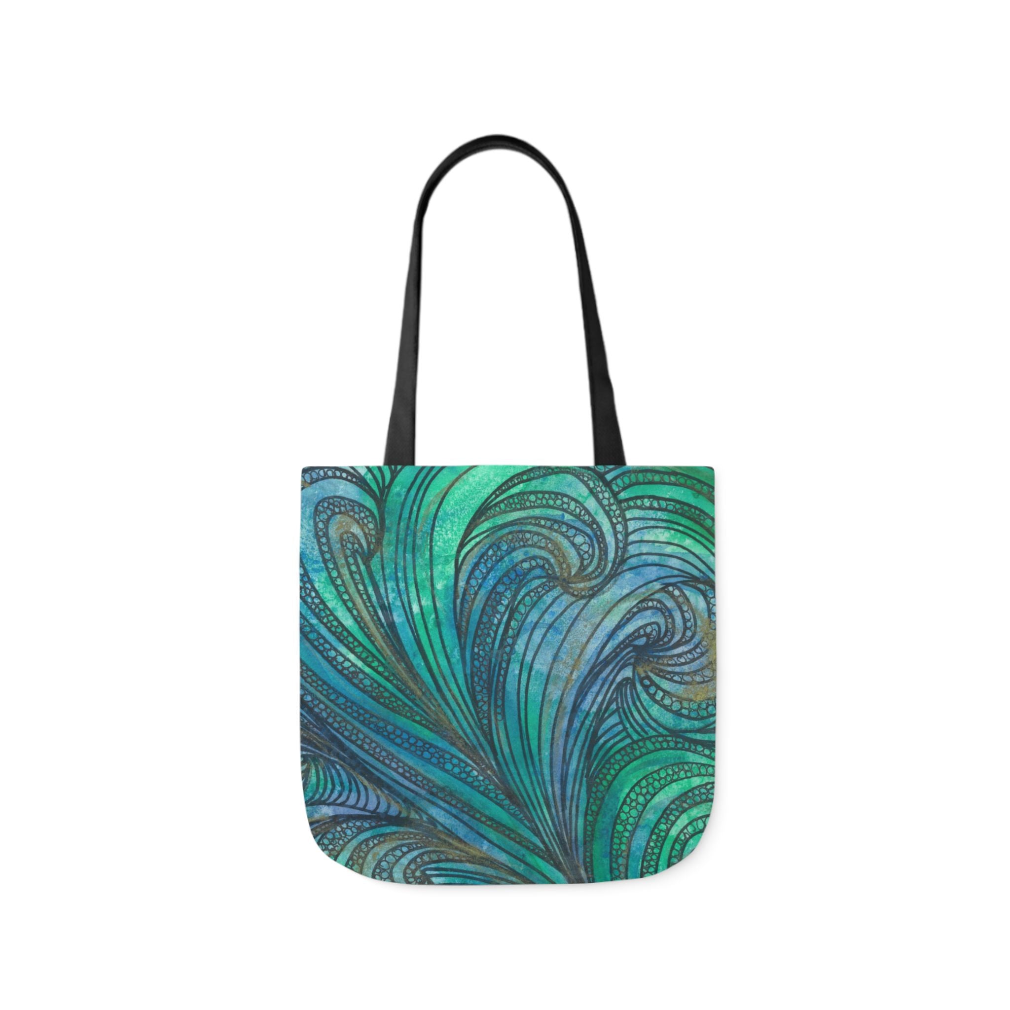 Canvas Tote Bags, Colourful Abstract Designs, 5-Color Straps, 3 Sizes.  For Family and friends or a Special Gift #71 Call Of The Sea