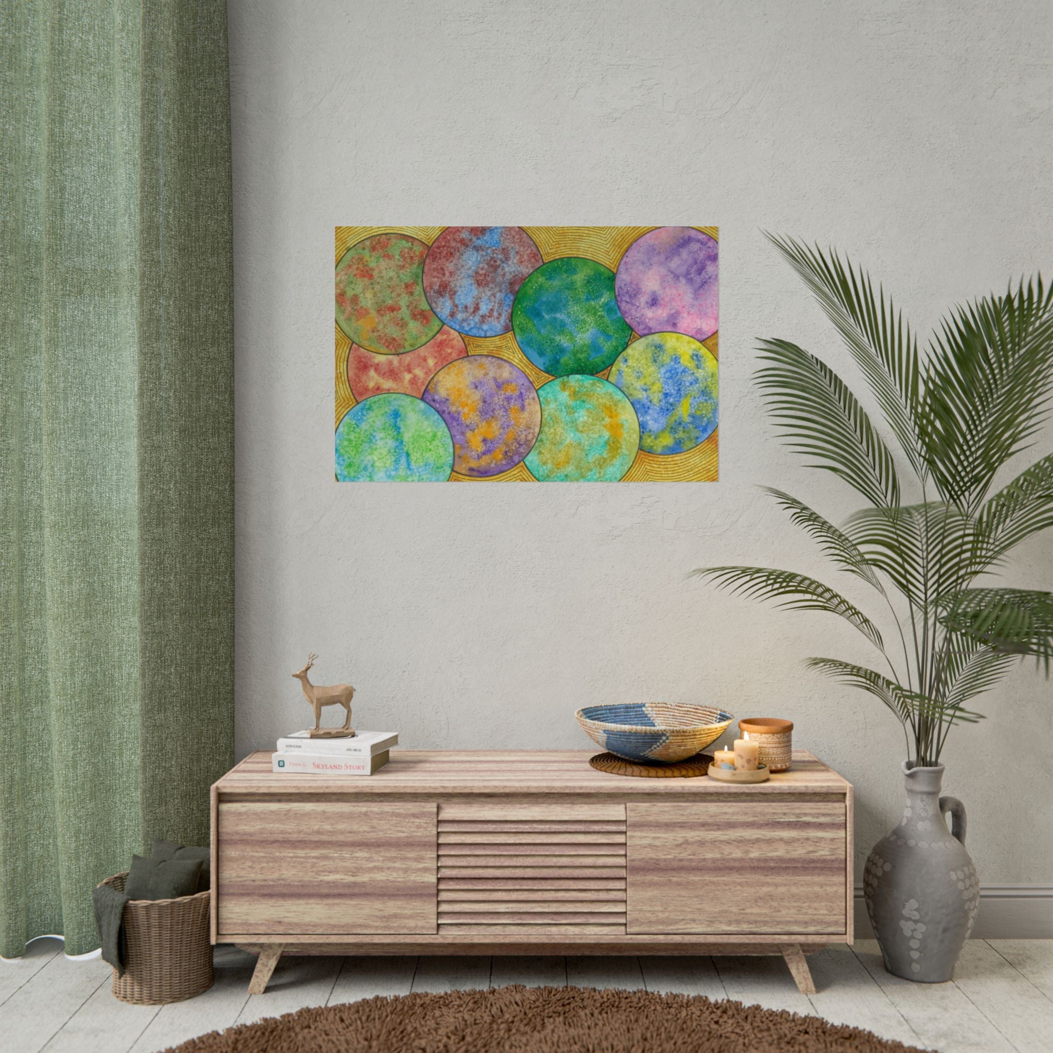 Large Colourful Wall Art, Posters & Prints, For Office, Bedroom or Living Room, or Special Gift #61 Worlds Apart