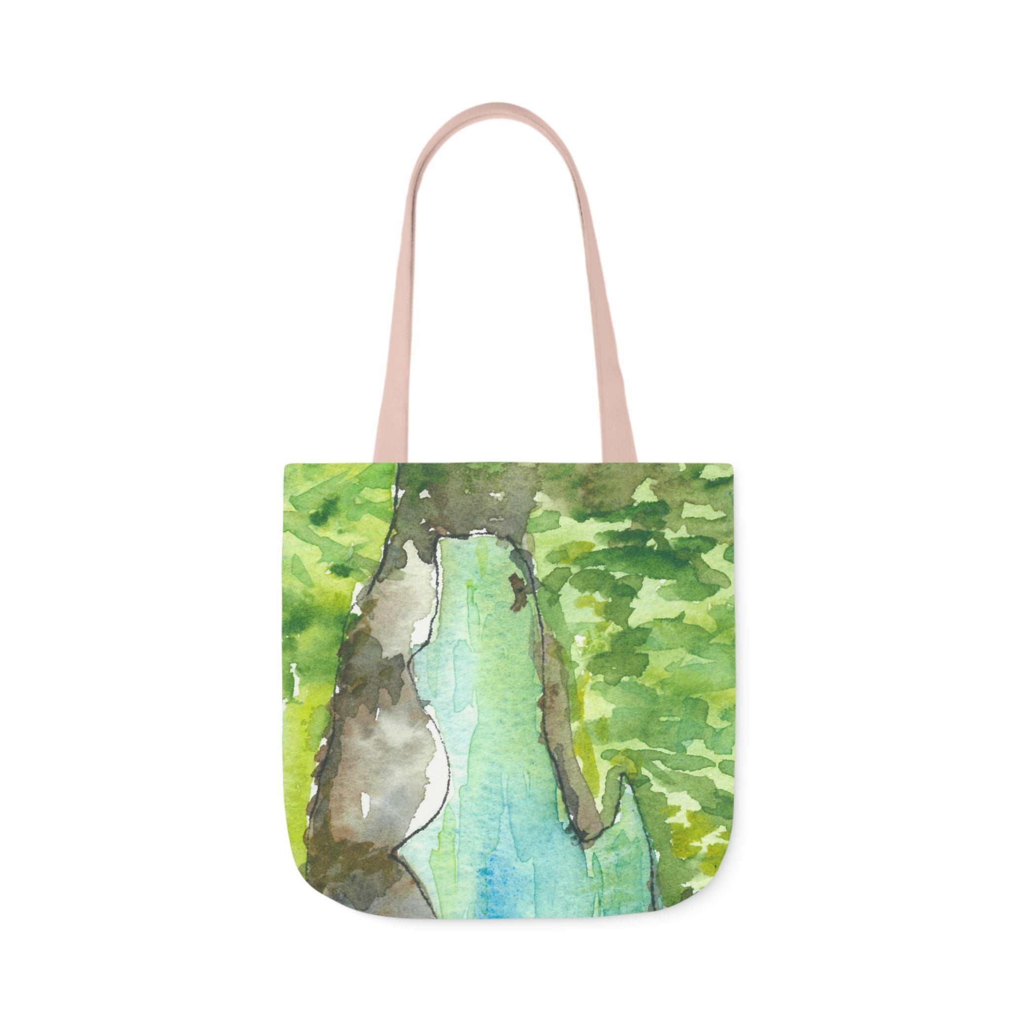 Canvas Tote Bags, Colourful Abstract Designs, 5-Color Straps, 3 Sizes.  For Family and friends or a Special Gift #88 Tara River