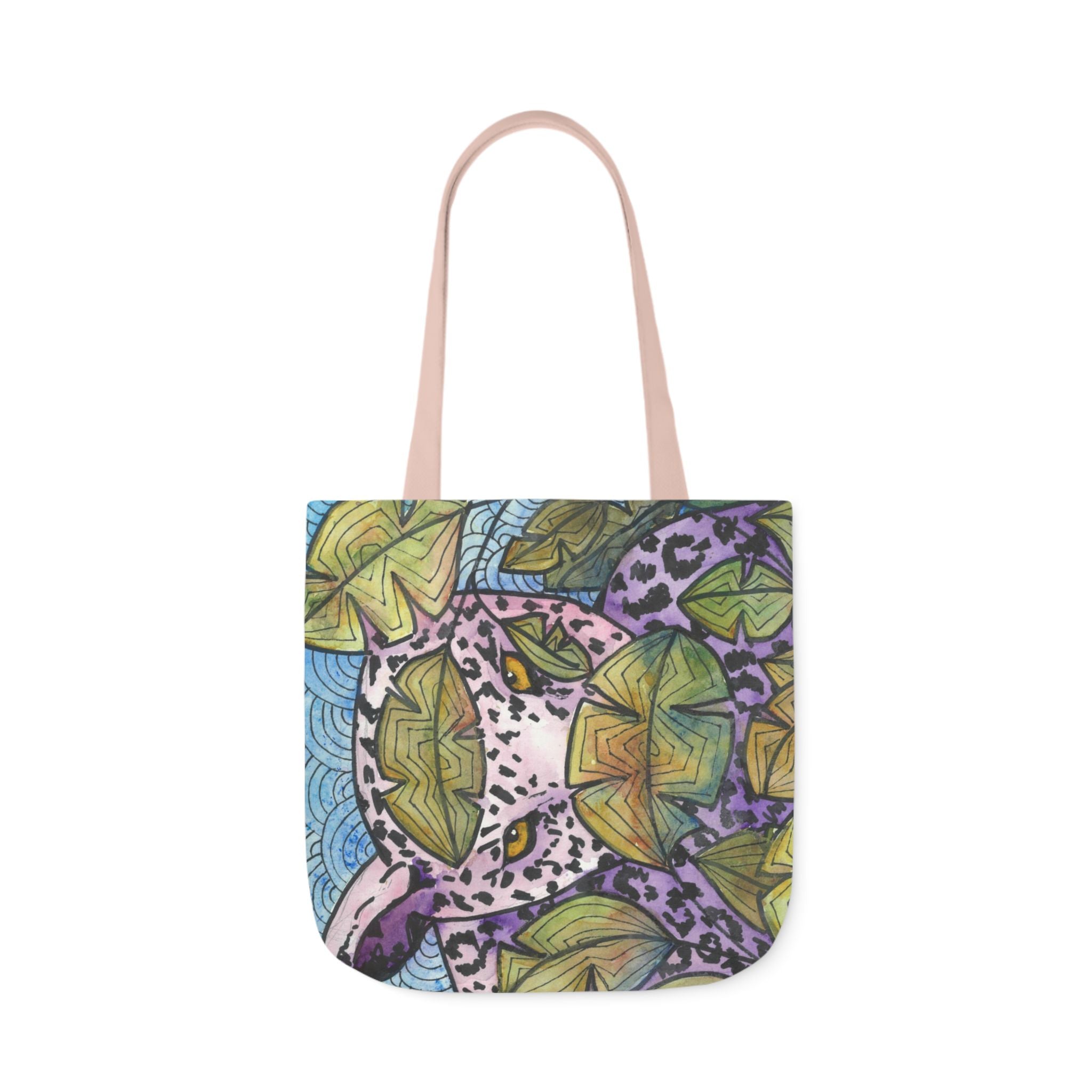 Canvas Tote Bags, Colourful Abstract Designs, 5-Color Straps, 3 Sizes.  For Family and friends or a Special Gift #76 Purrfect Blend