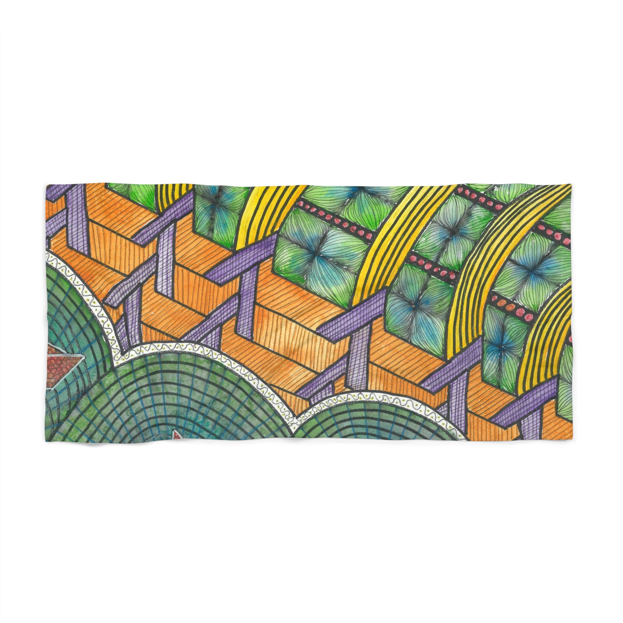 Colourful Abstract Beach Towels, Cotton Loop backing for Durability, 2 Sizes.  For Family and friends or a Special Gift #31 T'Eye Land