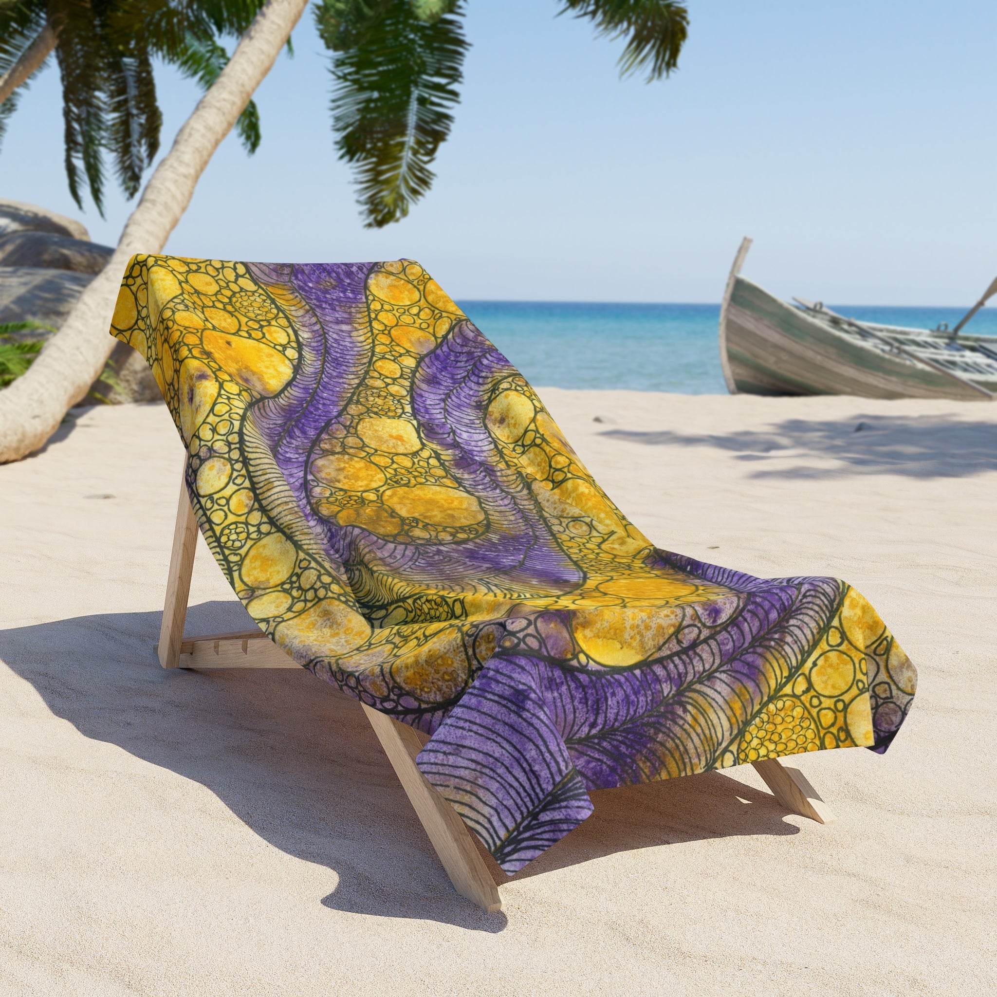 Colourful Abstract Beach Towels, Cotton Loop backing for Durability, 2 Sizes.  For Family and friends or a Special Gift #64 Is Now A Good Time